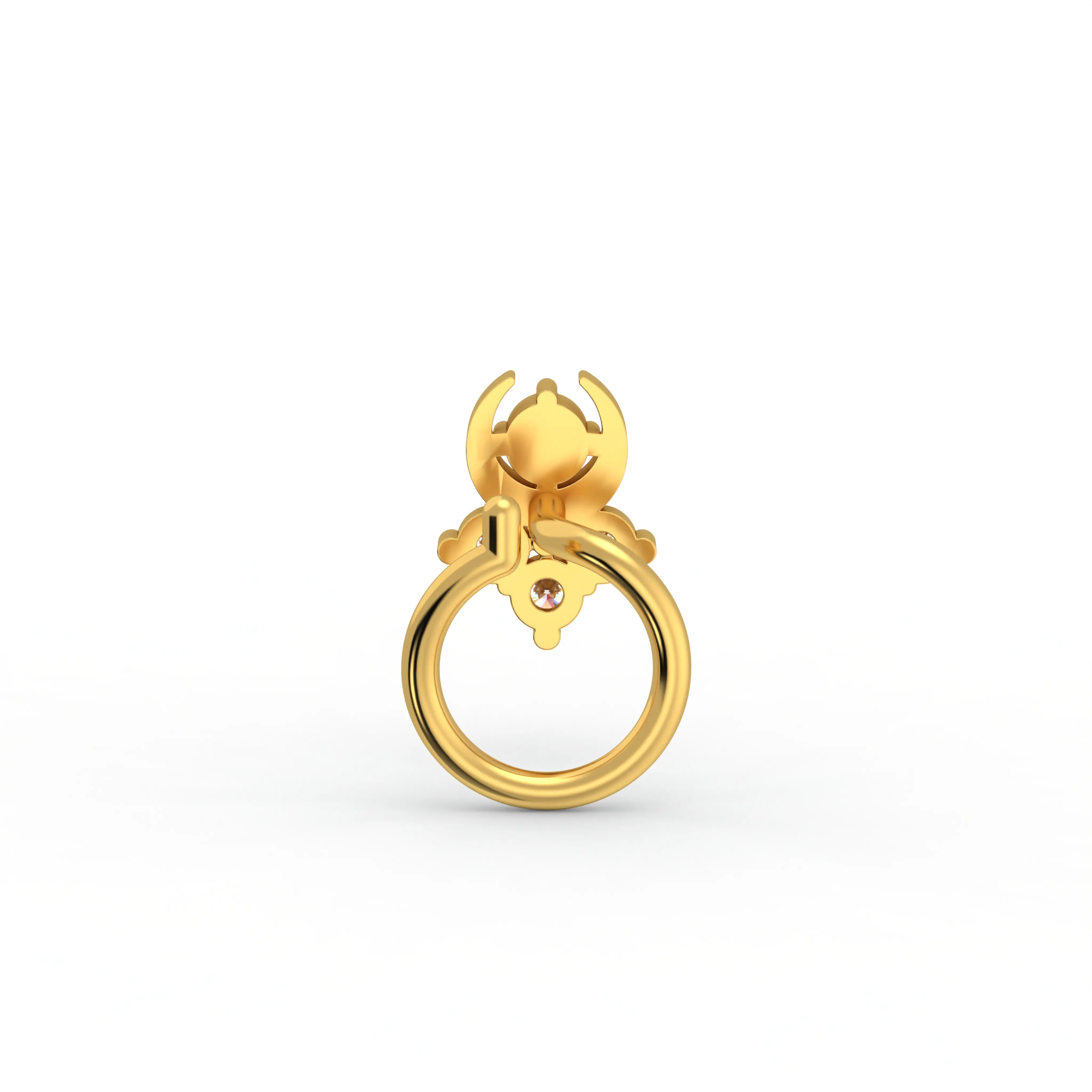 Lab-Grown Diamond Nose Pin in 22K Yellow Gold – 0.06 Ct, 4 Diamonds, 0.6 g thumbnail