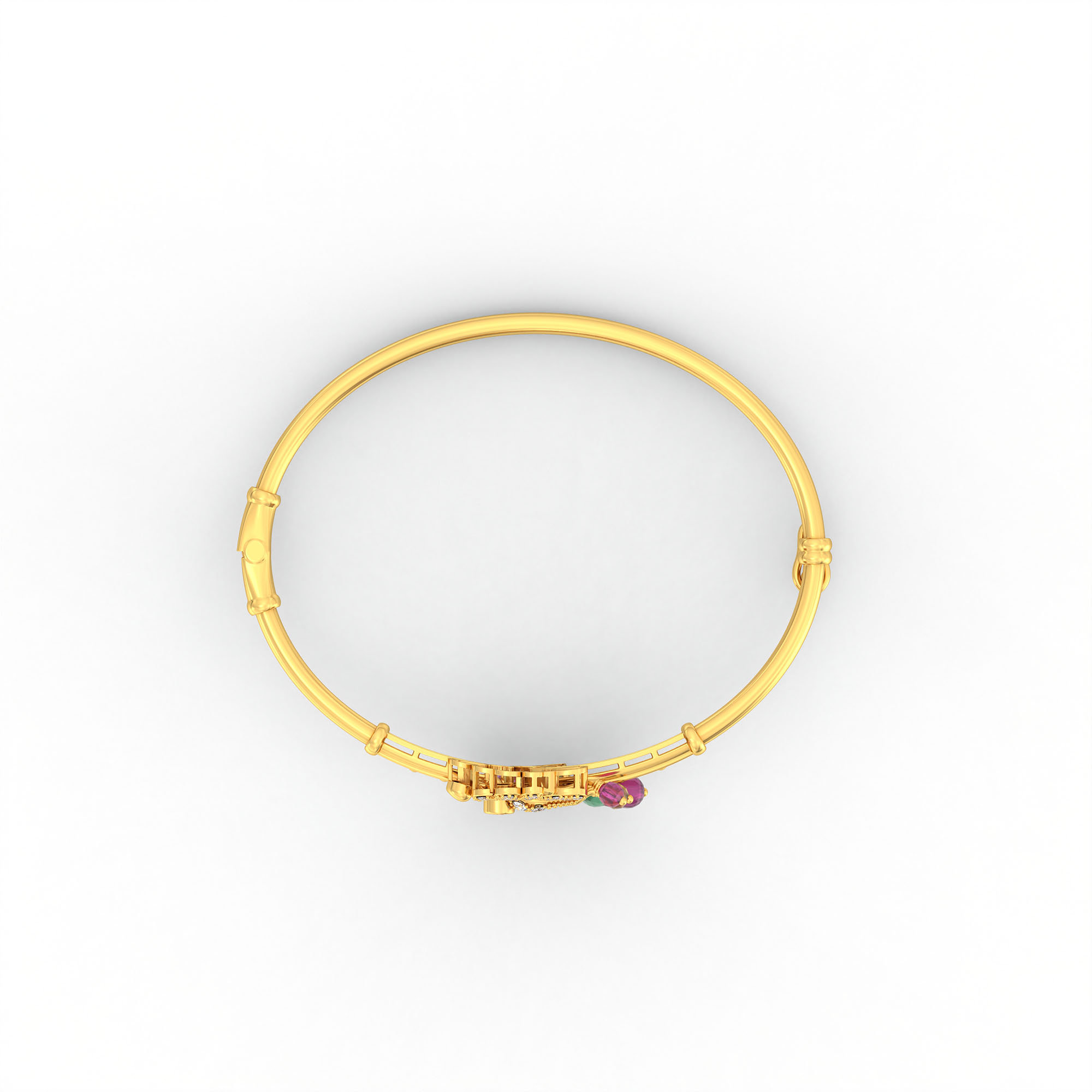 Lab-Grown Diamond Bangle in 22K Yellow Gold – 0.11 Ct, 18 Diamonds thumbnail