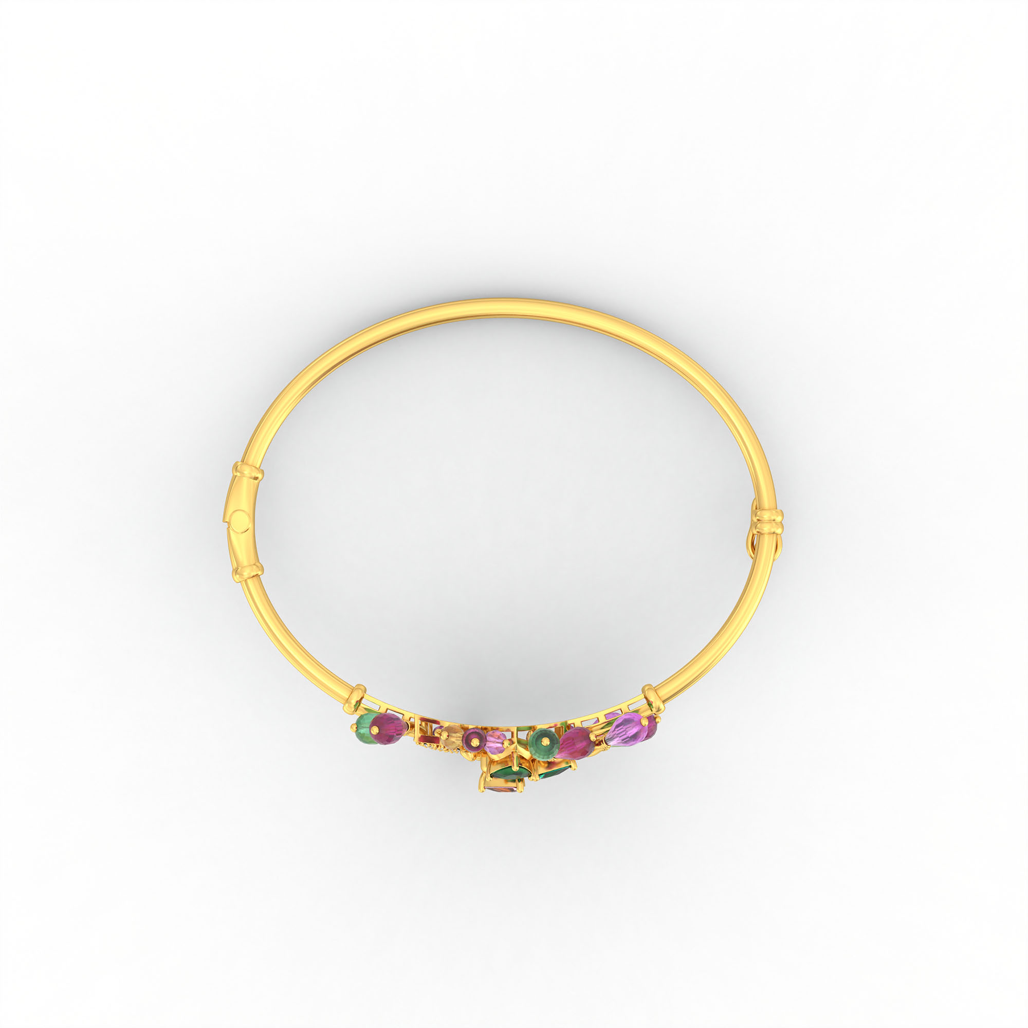 Lab-Grown Diamond Bangle in 22K Yellow Gold – 0.11 Ct, 11 Diamonds thumbnail