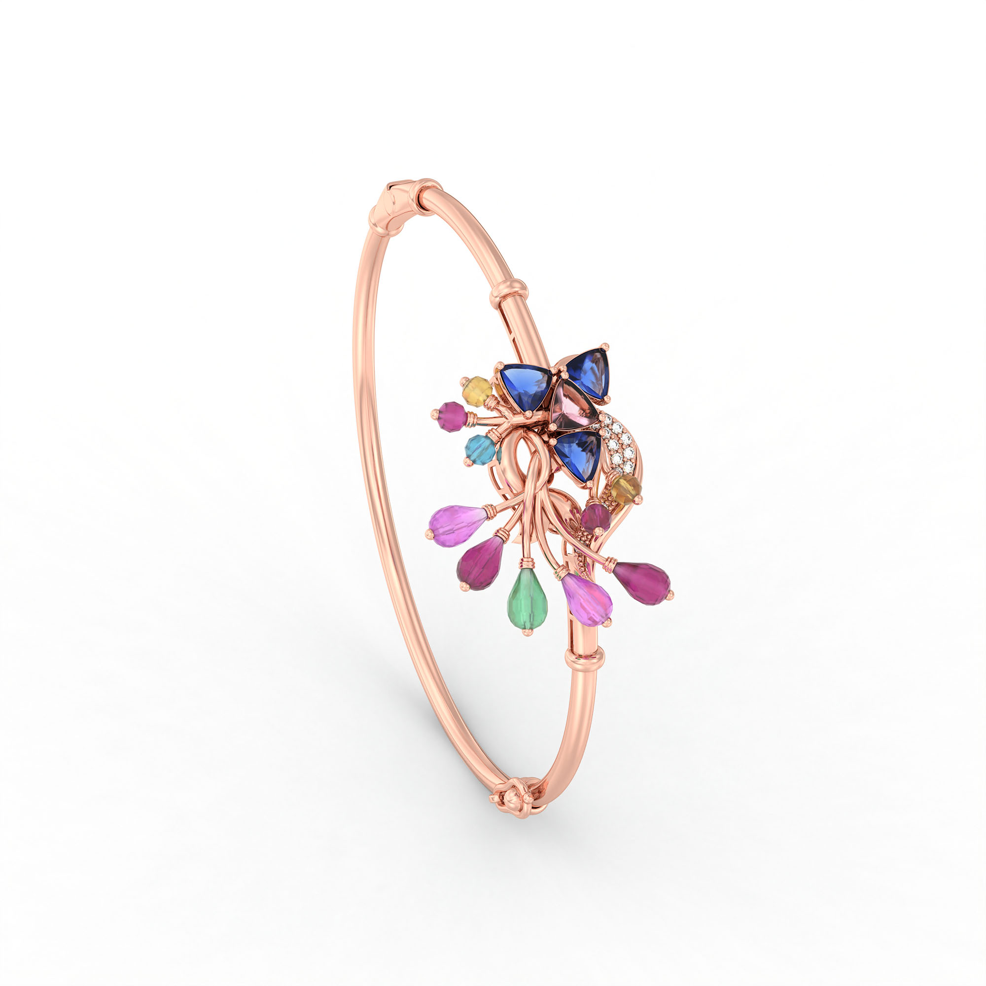 Lab-Grown Diamond Bangle in 18K Rose Gold – 0.11 Ct, 13 Diamonds thumbnail