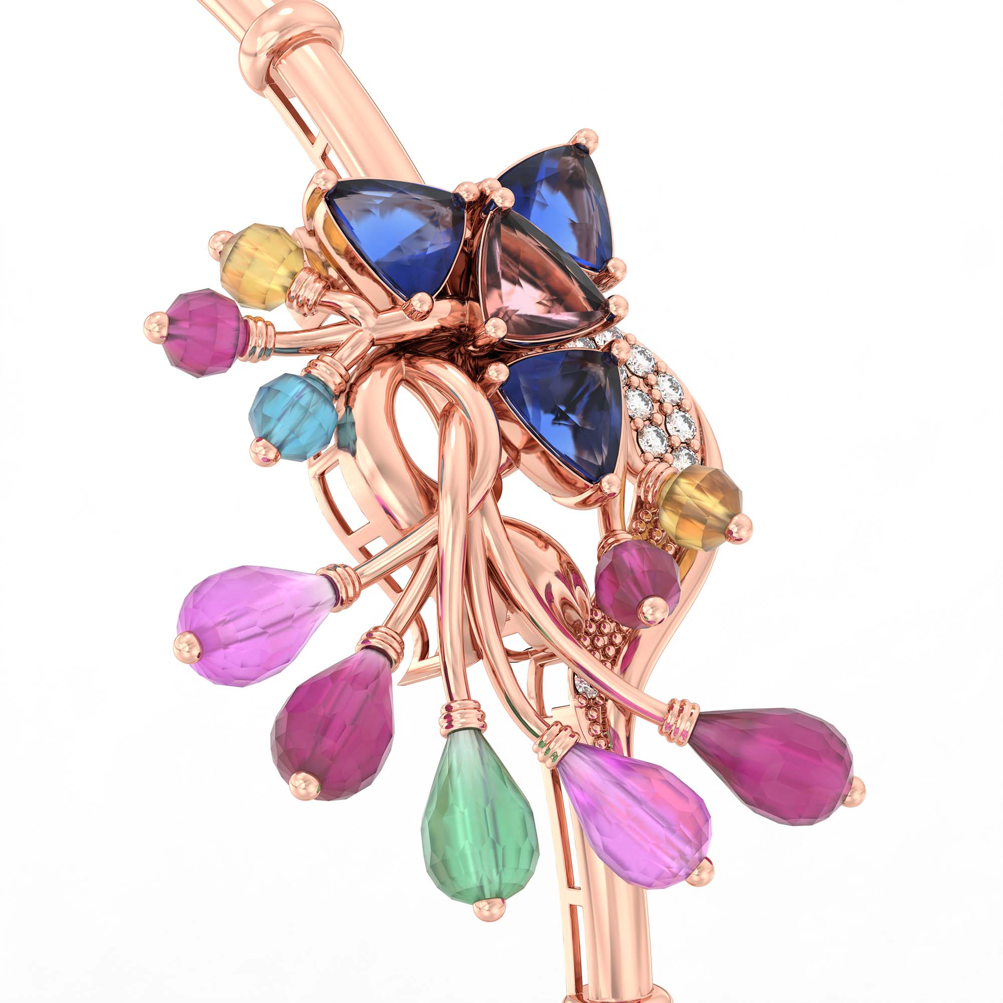 Lab-Grown Diamond Bangle in 18K Rose Gold – 0.11 Ct, 13 Diamonds thumbnail