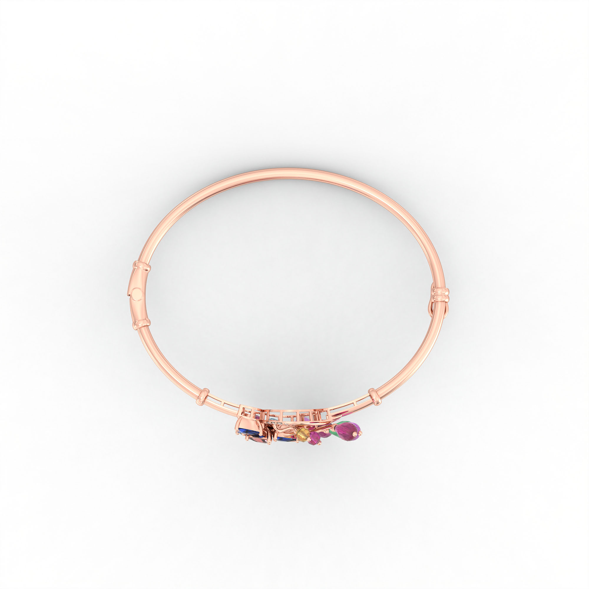 Lab-Grown Diamond Bangle in 18K Rose Gold – 0.11 Ct, 13 Diamonds thumbnail