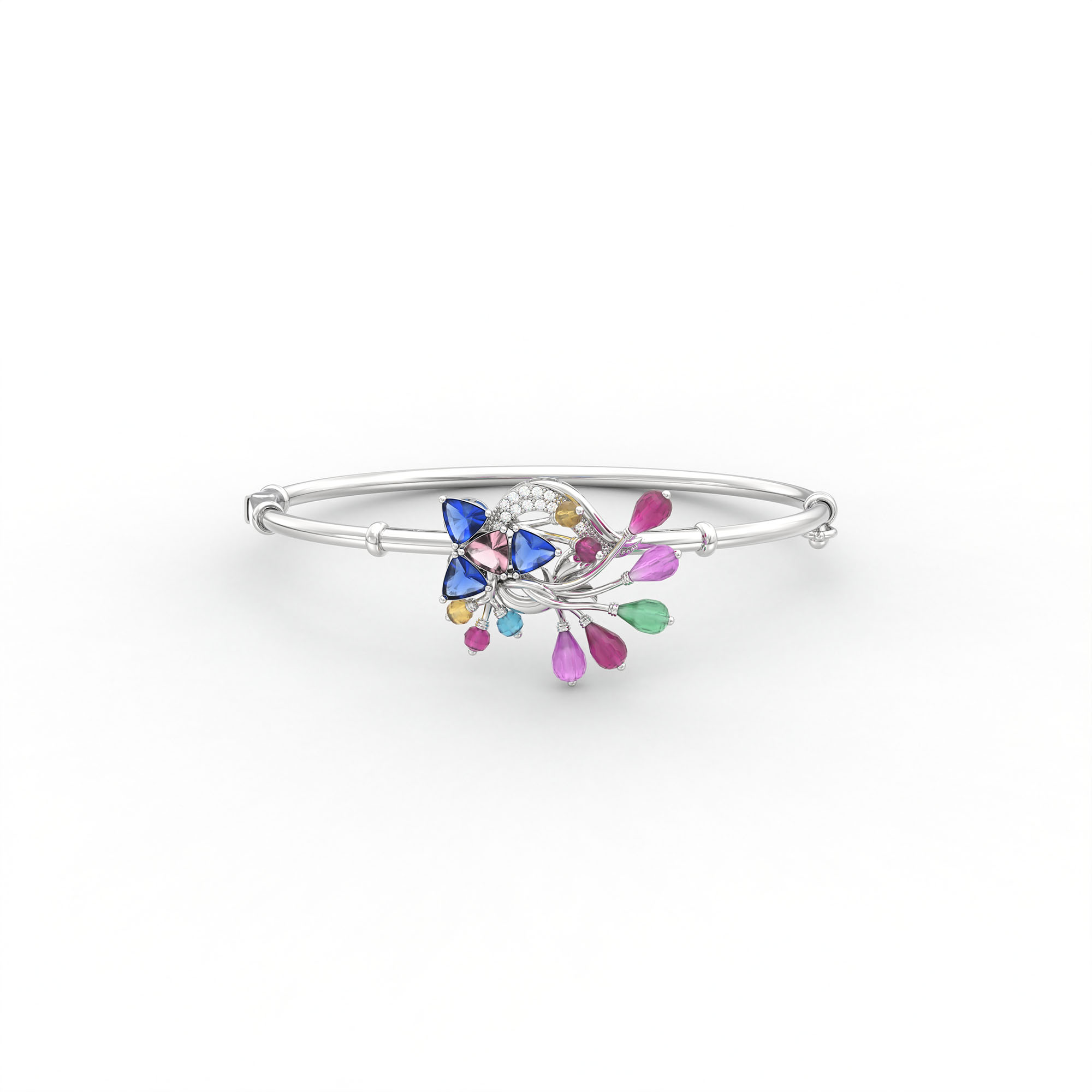 Lab-Grown Diamond Bangle in 18K White Gold – 0.11 Ct, 13 Diamonds thumbnail