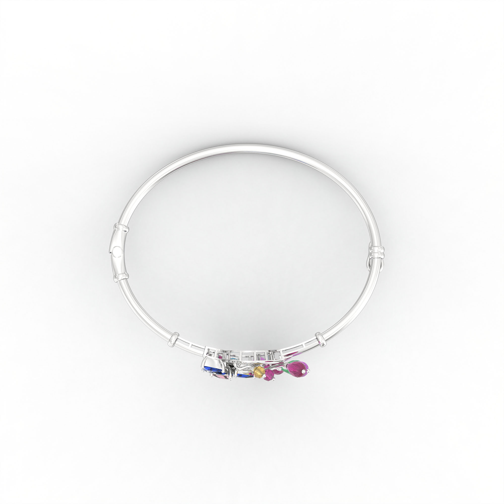 Lab-Grown Diamond Bangle in 18K White Gold – 0.11 Ct, 13 Diamonds thumbnail