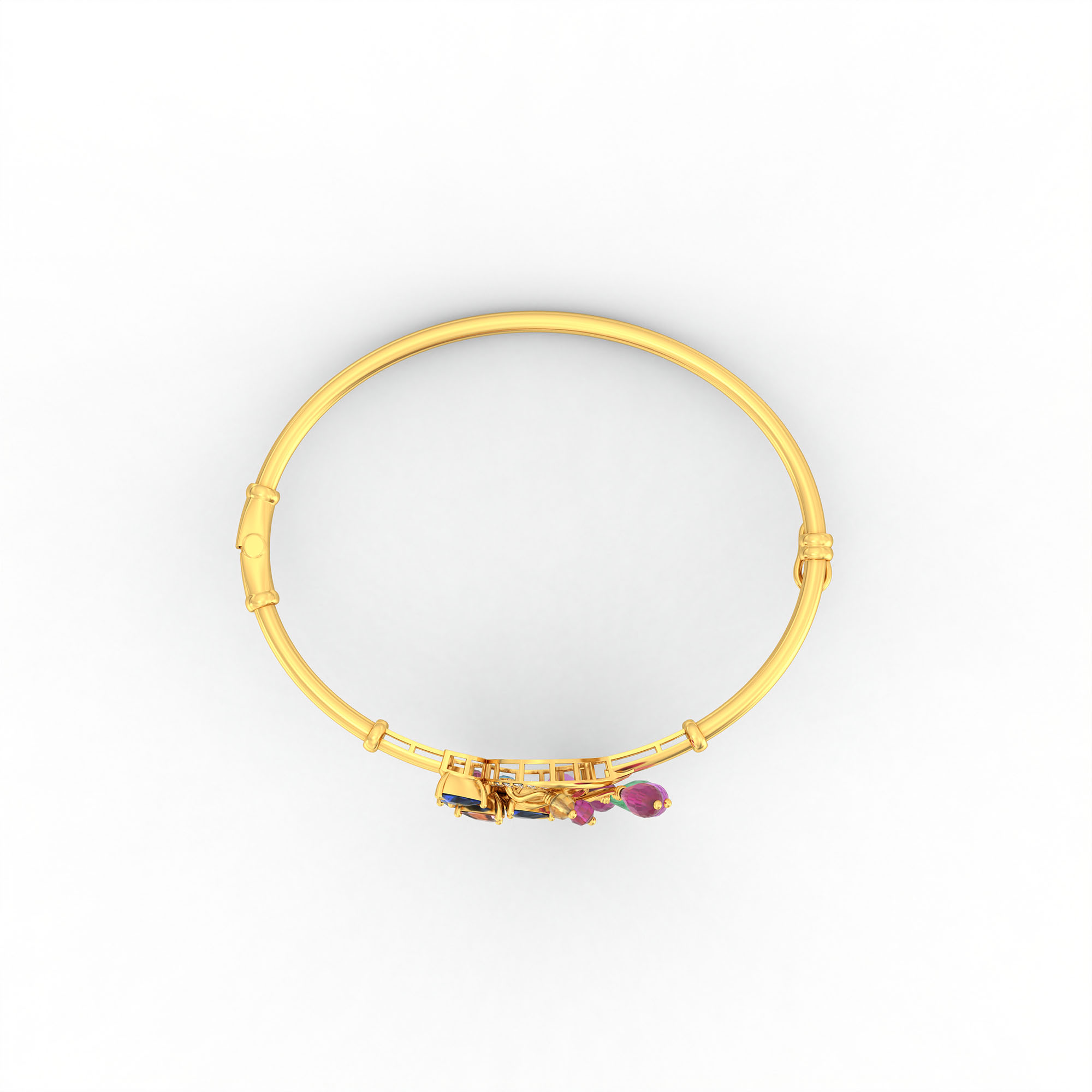 Lab-Grown Diamond Bangle in 22K Yellow Gold – 0.11 Ct, 13 Diamonds thumbnail