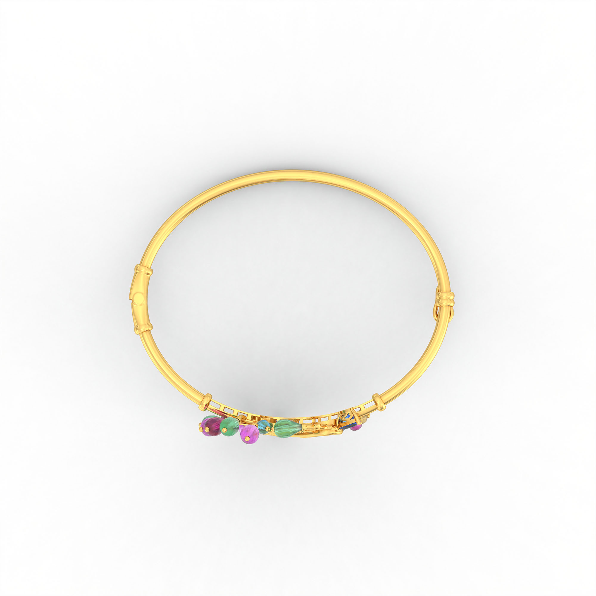 Lab-Grown Diamond Bangle in 22K Yellow Gold – 0.14 Ct, 8 Diamonds thumbnail