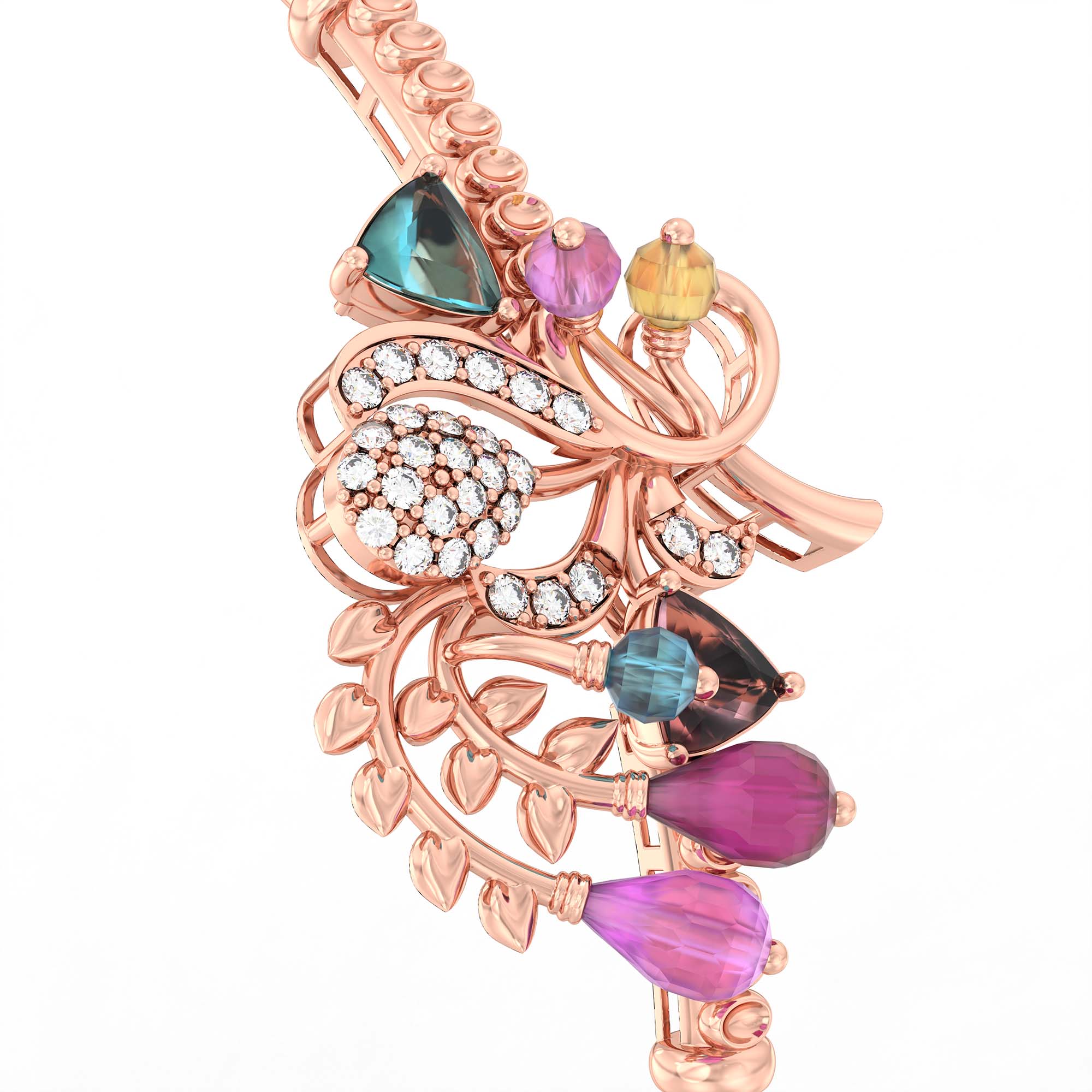 Lab-Grown Diamond Bangle in 18K Rose Gold – 0.01 Ct, 28 Diamonds thumbnail