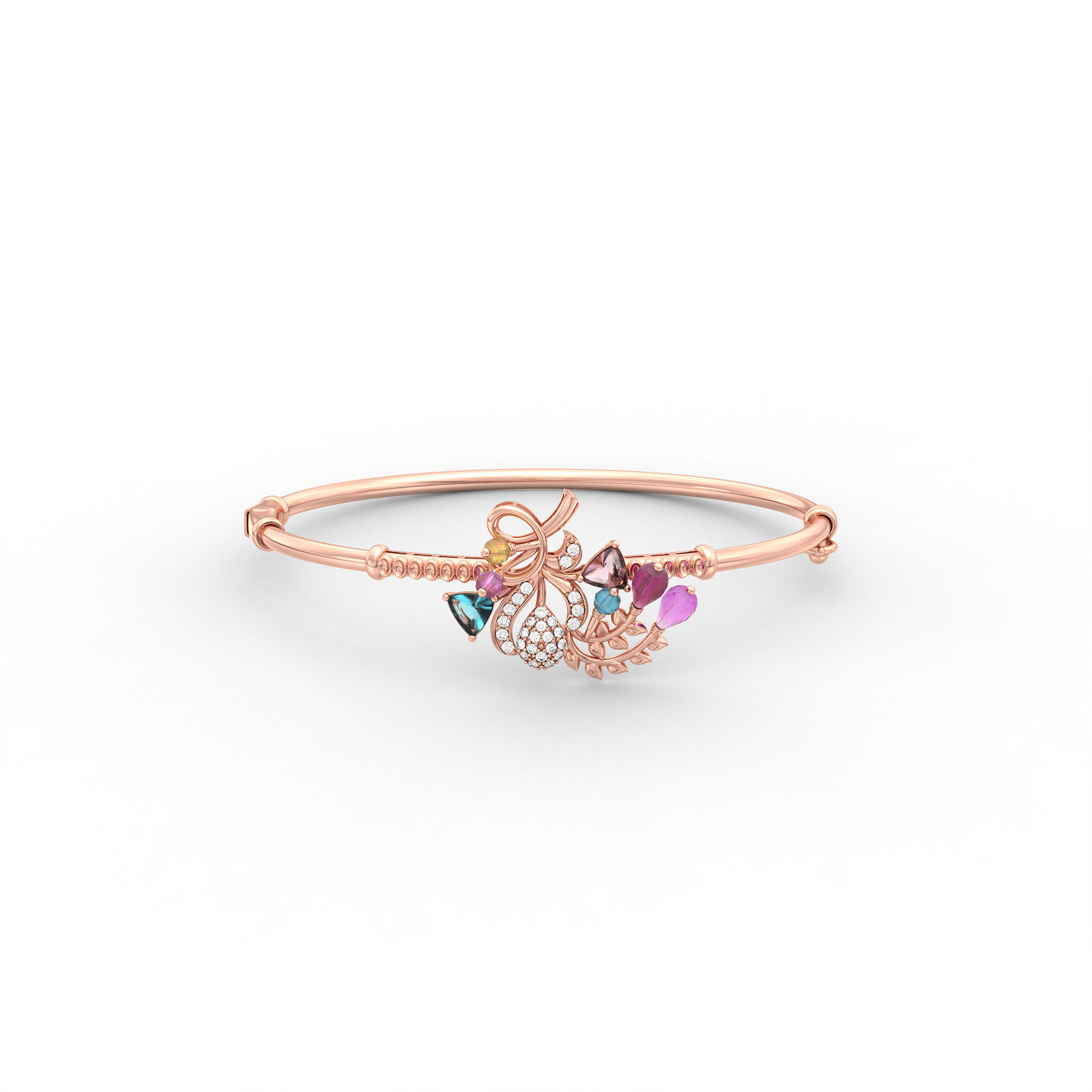 Lab-Grown Diamond Bangle in 18K Rose Gold – 0.01 Ct, 28 Diamonds thumbnail