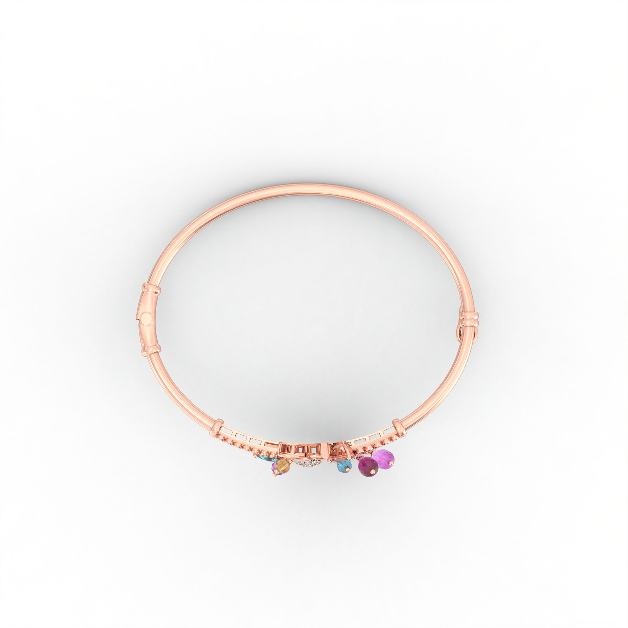 Lab-Grown Diamond Bangle in 18K Rose Gold – 0.01 Ct, 28 Diamonds thumbnail