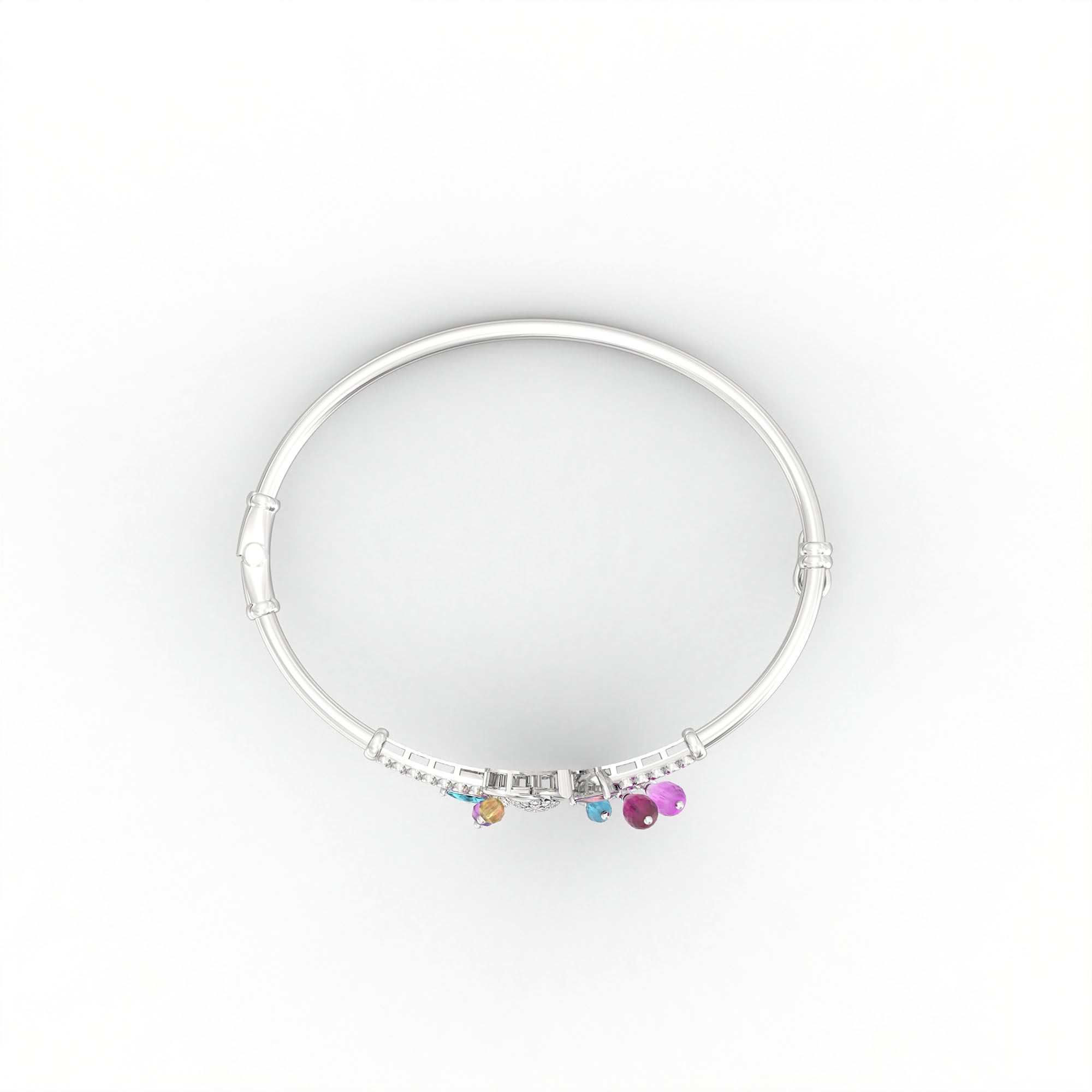 Lab-Grown Diamond Bangle in 18K White Gold – 0.01 Ct, 28 Diamonds thumbnail