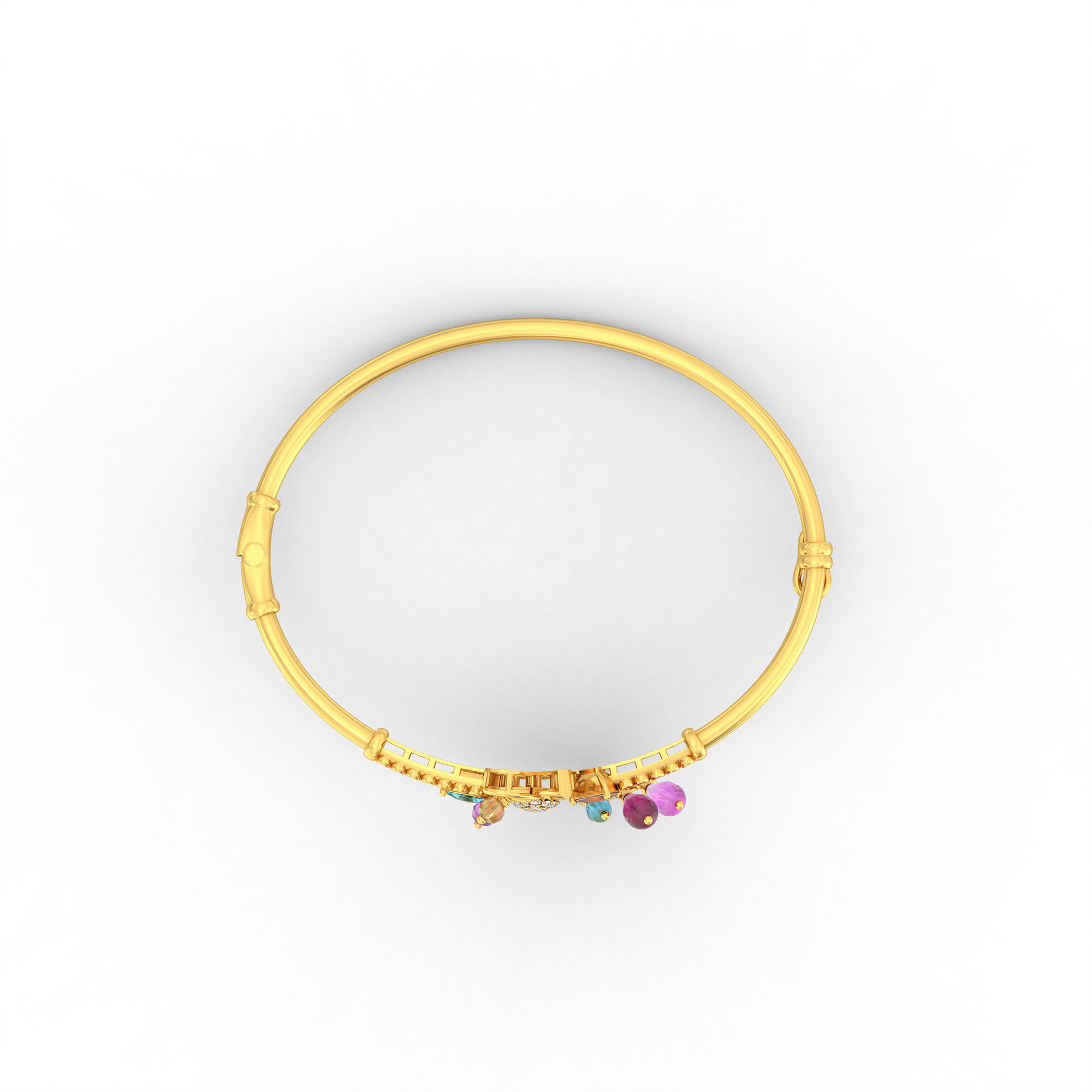 Lab-Grown Diamond Bangle in 22K Yellow Gold – 0.01 Ct, 28 Diamonds thumbnail