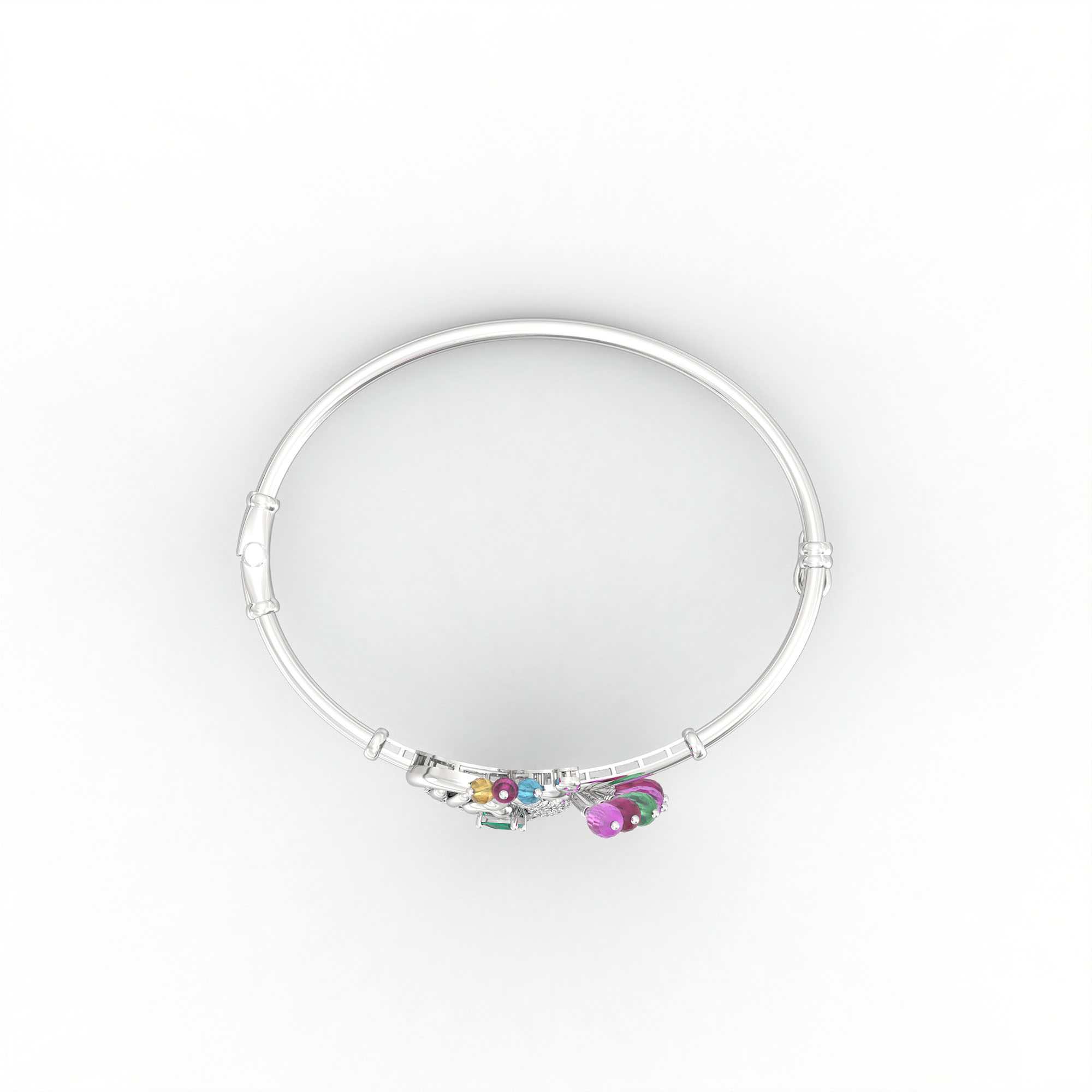 Lab-Grown Diamond Bangle in 18K White Gold – 0.22 Ct, 46 Diamonds thumbnail