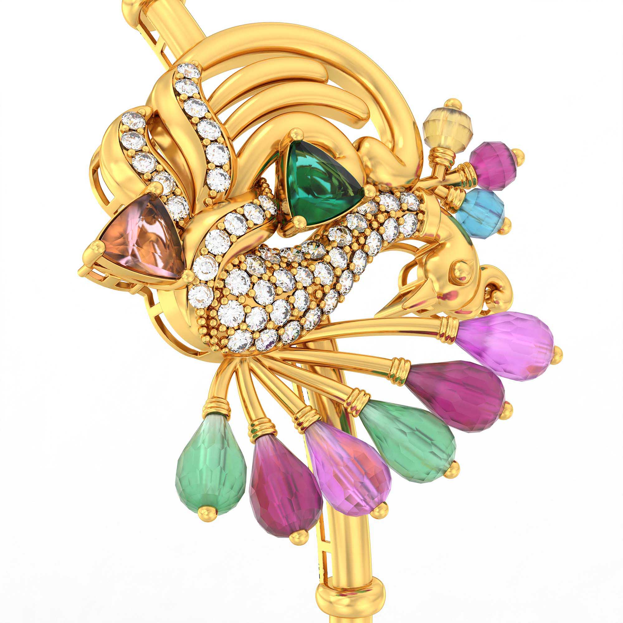 Lab-Grown Diamond Bangle in 22K Yellow Gold – 0.22 Ct, 46 Diamonds thumbnail