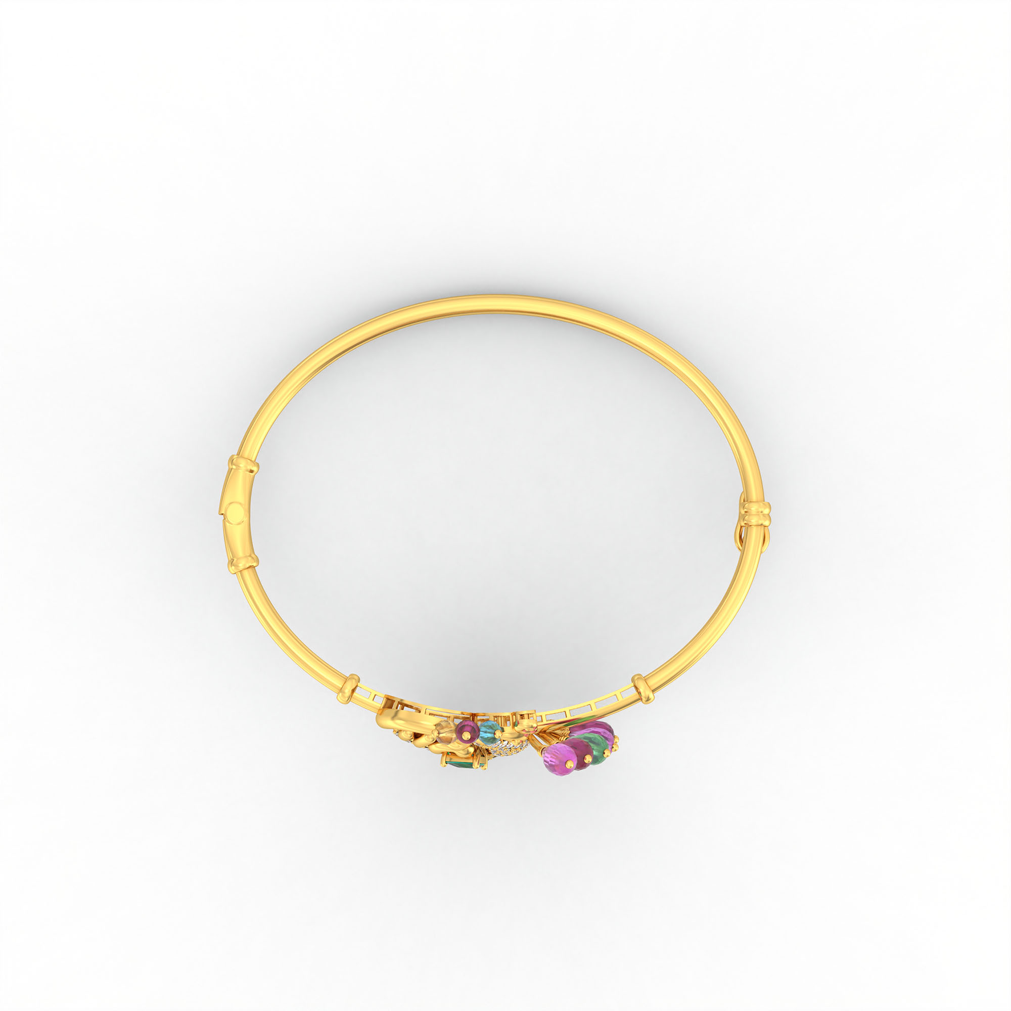 Lab-Grown Diamond Bangle in 22K Yellow Gold – 0.22 Ct, 46 Diamonds thumbnail