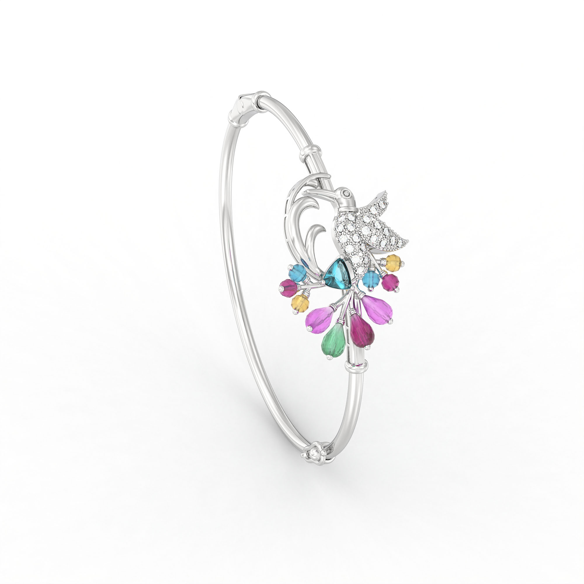 Lab-Grown Diamond Bangle in 18K White Gold – 0.33 Ct, 22 Diamonds thumbnail