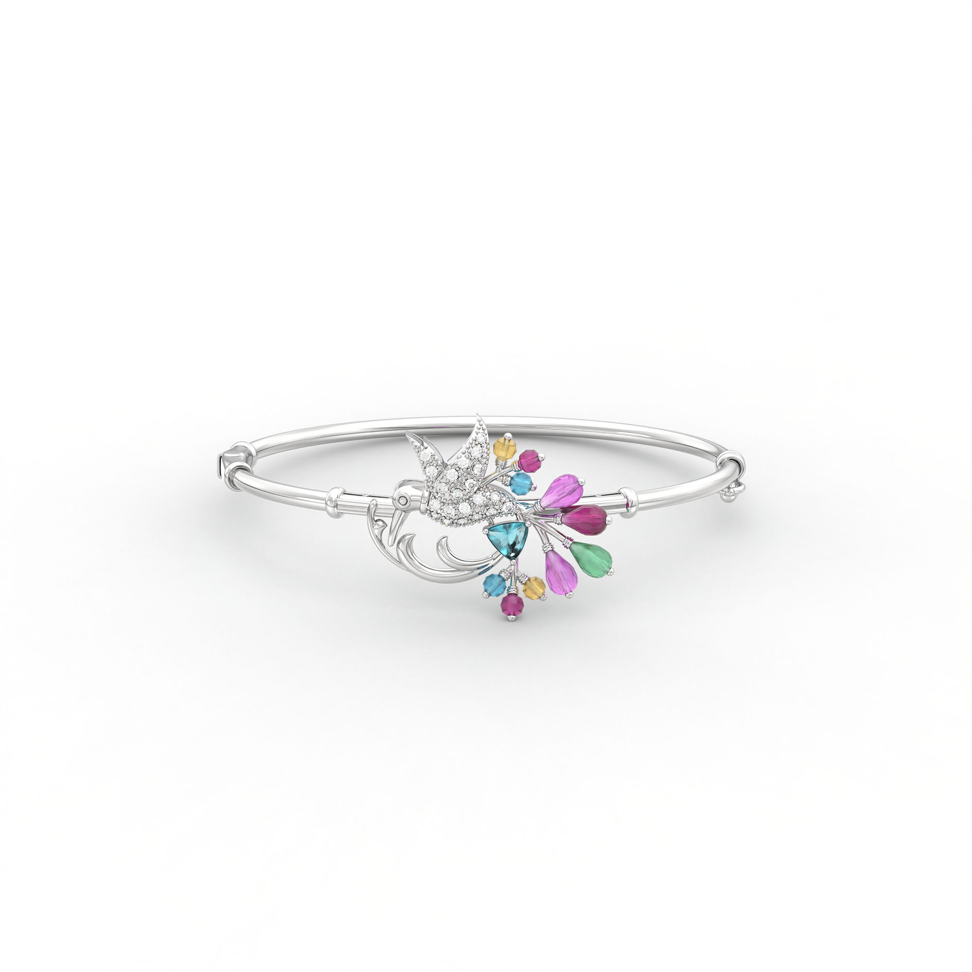 Lab-Grown Diamond Bangle in 18K White Gold – 0.33 Ct, 22 Diamonds thumbnail
