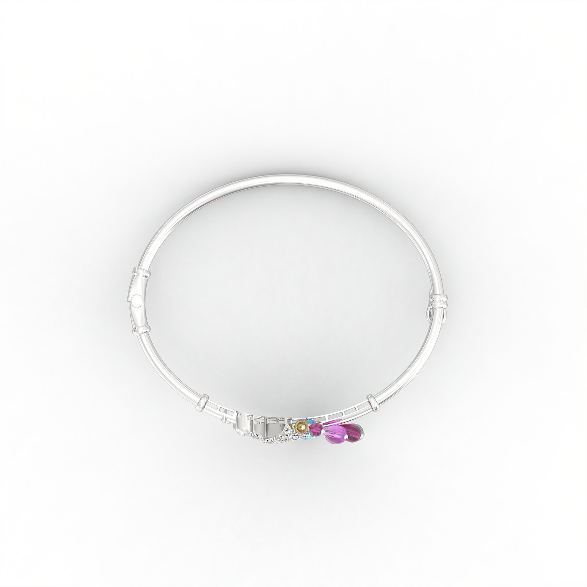 Lab-Grown Diamond Bangle in 18K White Gold – 0.33 Ct, 22 Diamonds thumbnail