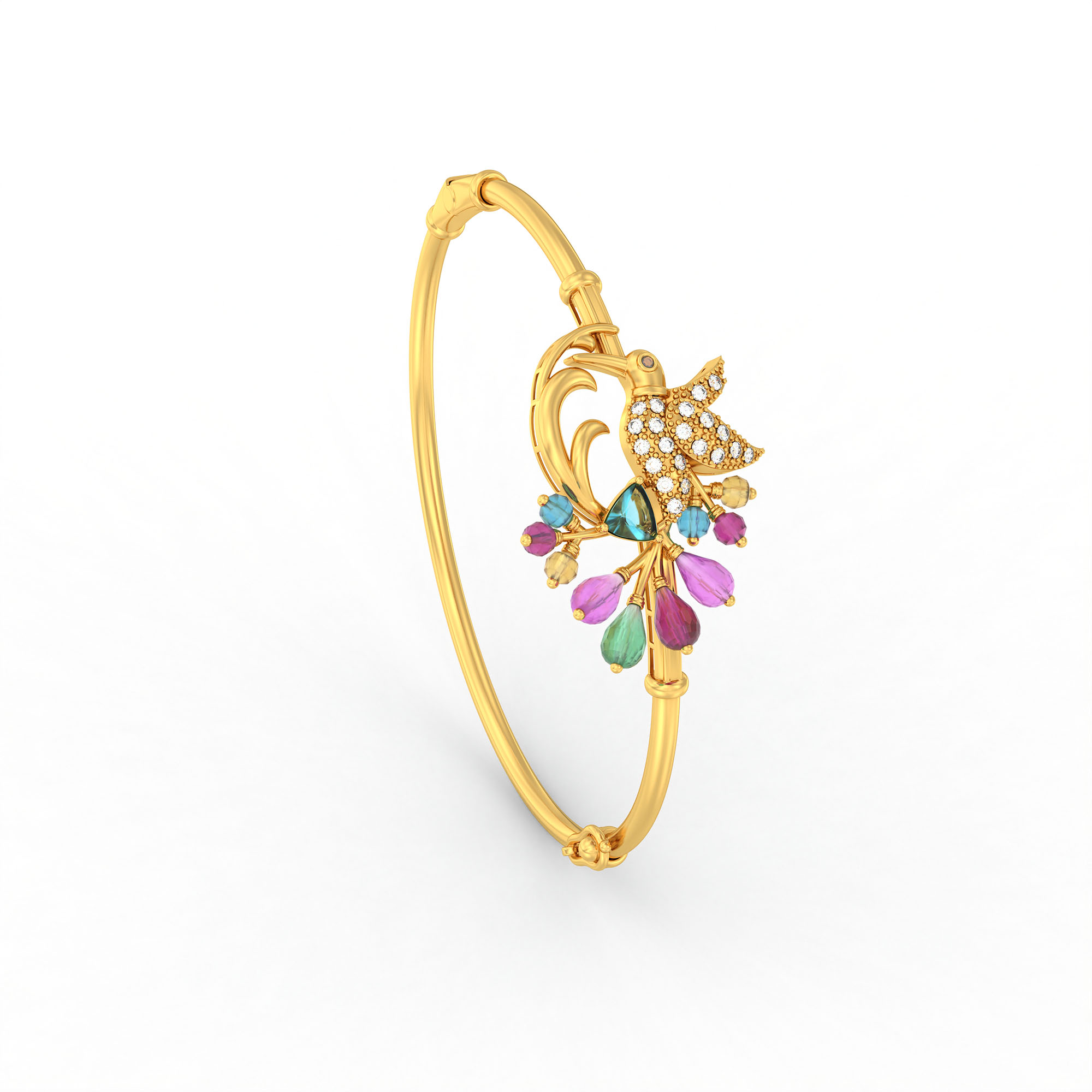 Lab-Grown Diamond Bangle in 22K Yellow Gold – 0.33 Ct, 22 Diamonds thumbnail