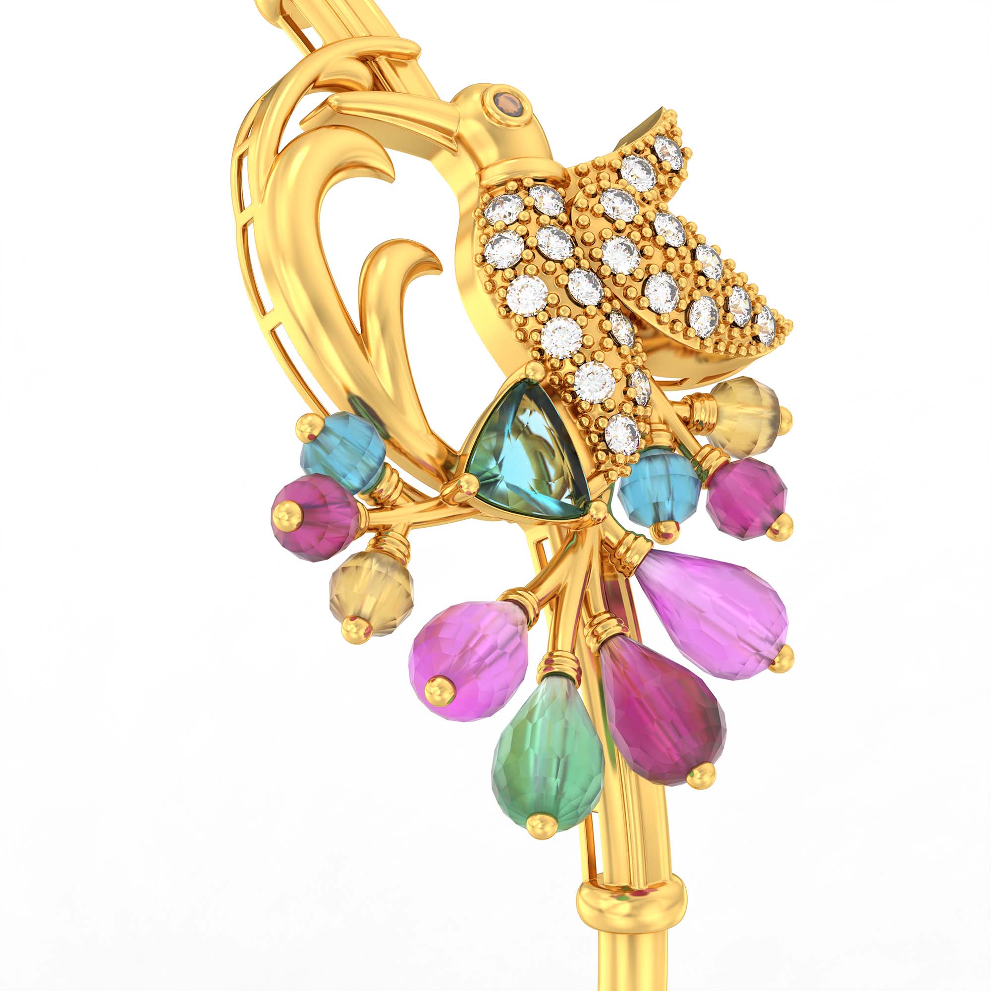 Lab-Grown Diamond Bangle in 22K Yellow Gold – 0.33 Ct, 22 Diamonds thumbnail