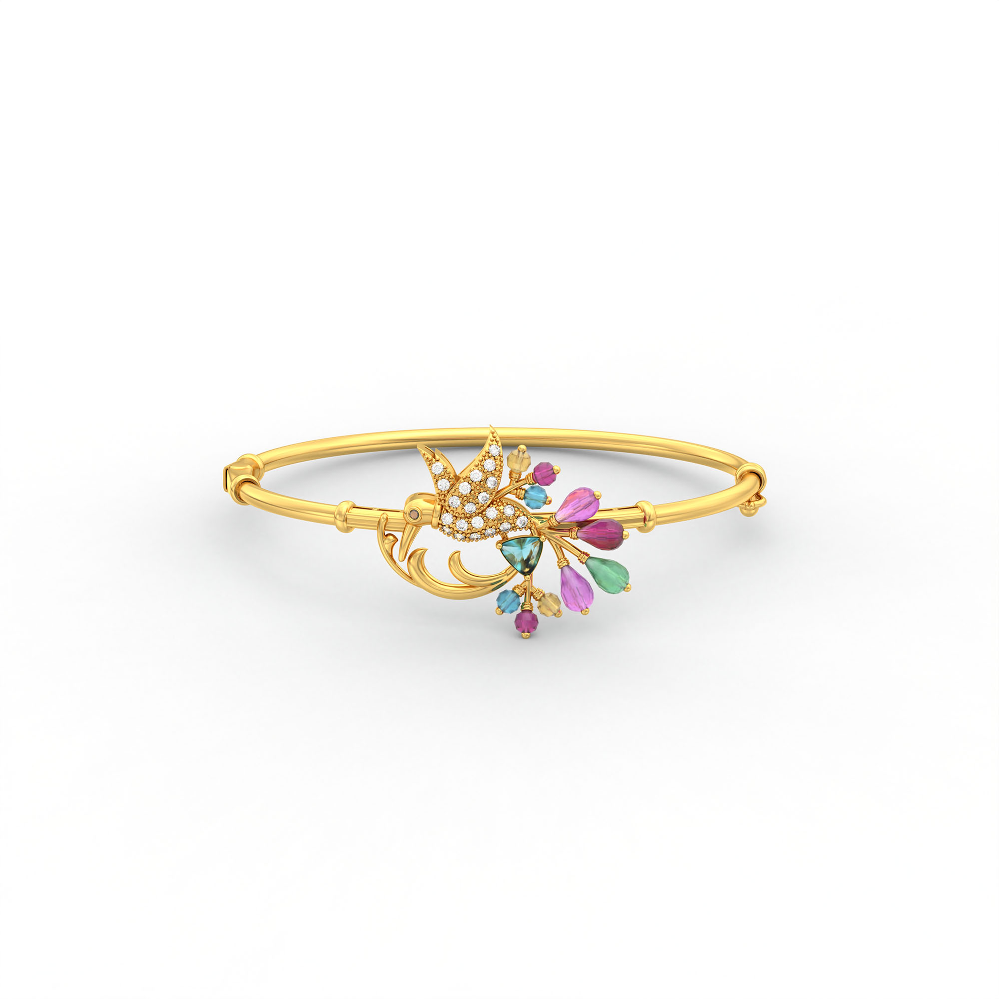 Lab-Grown Diamond Bangle in 22K Yellow Gold – 0.33 Ct, 22 Diamonds thumbnail