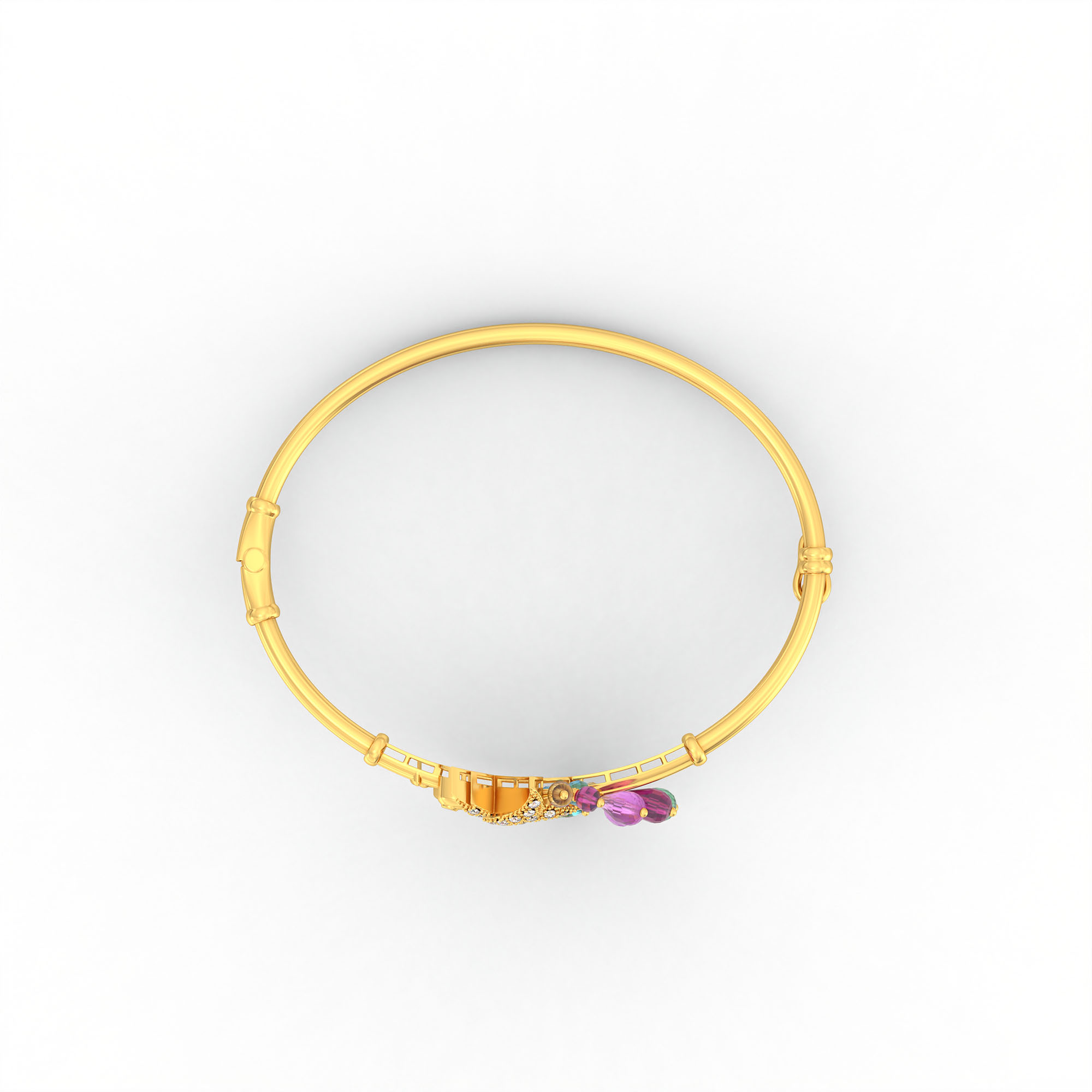 Lab-Grown Diamond Bangle in 22K Yellow Gold – 0.33 Ct, 22 Diamonds thumbnail