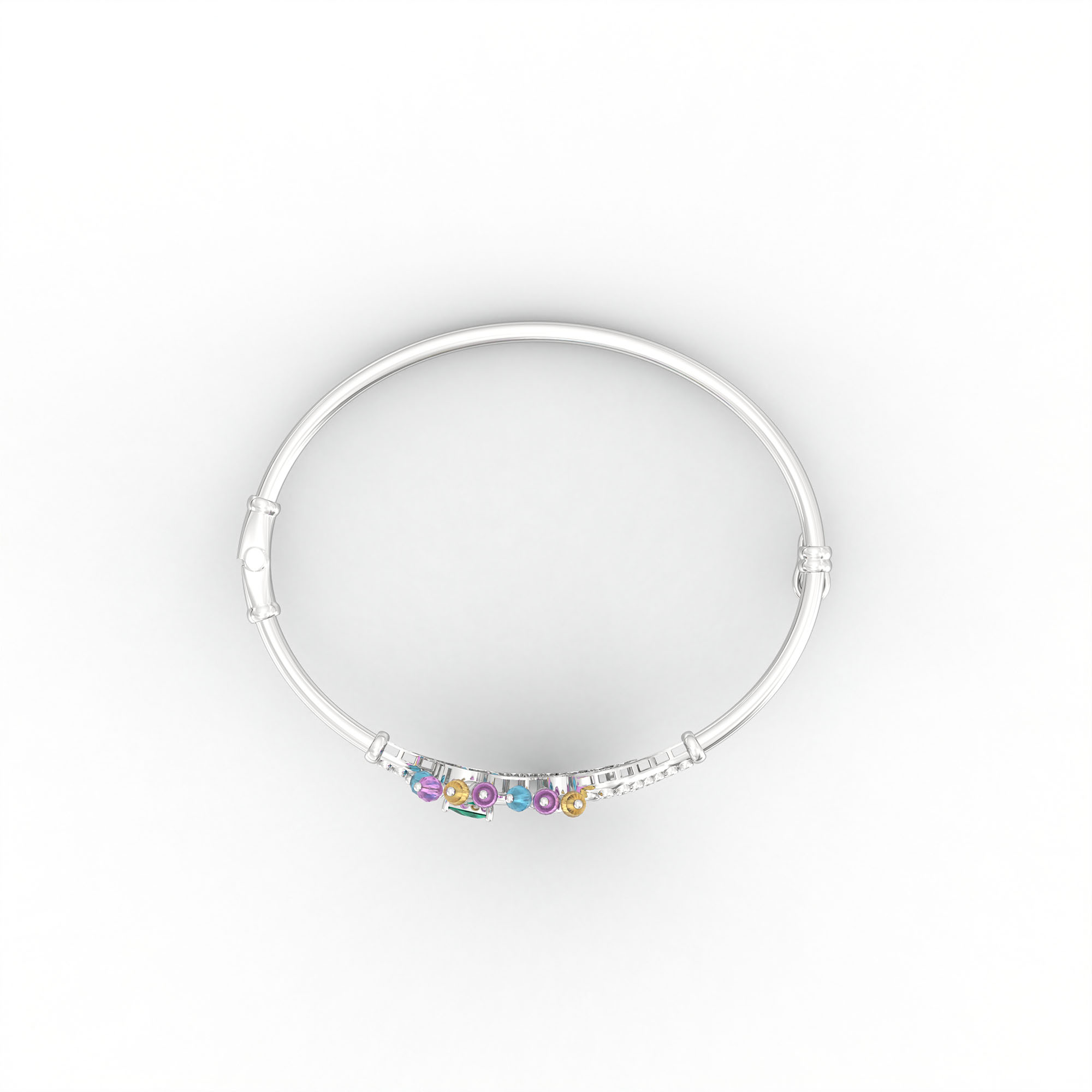Lab-Grown Diamond Bangle in 18K White Gold – 0.11 Ct, 40 Diamonds thumbnail
