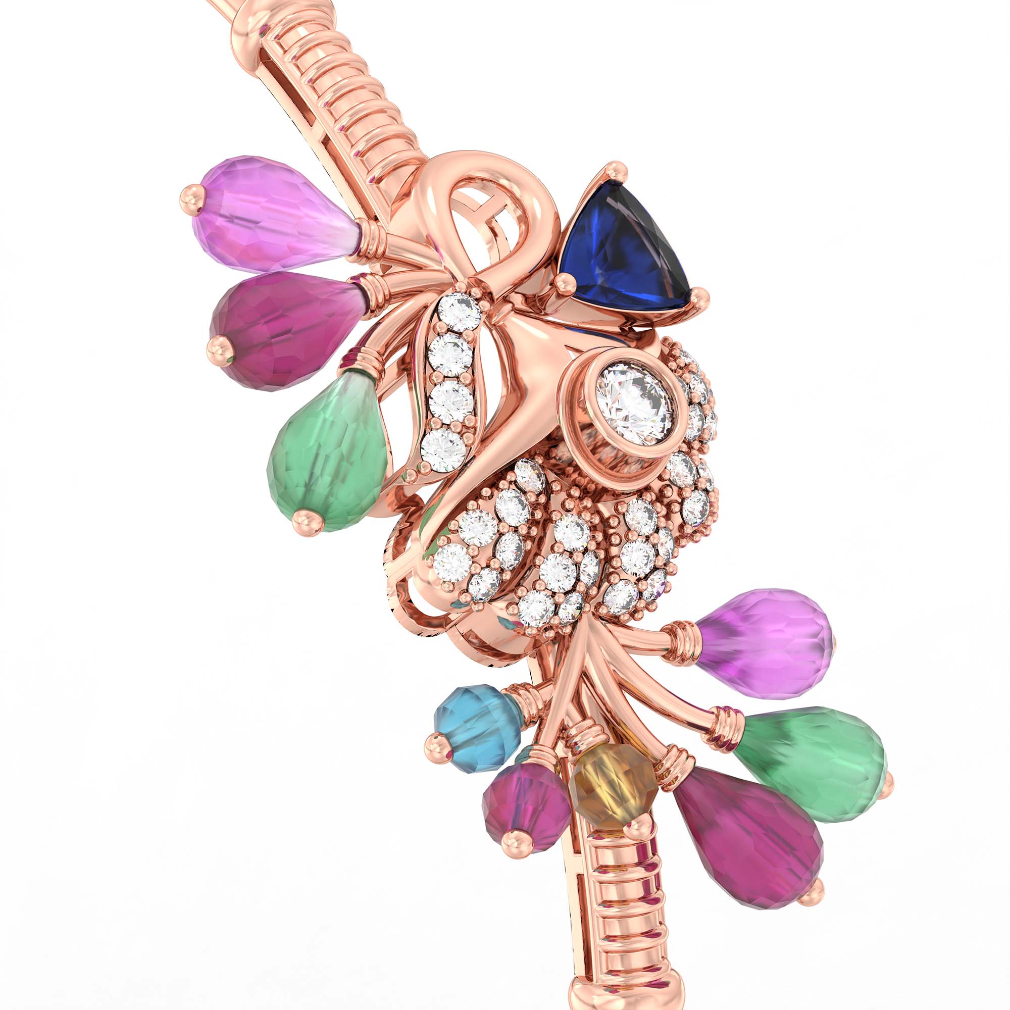 Lab-Grown Diamond Bangle in 18K Rose Gold – 0.06 Ct, 30 Diamonds thumbnail
