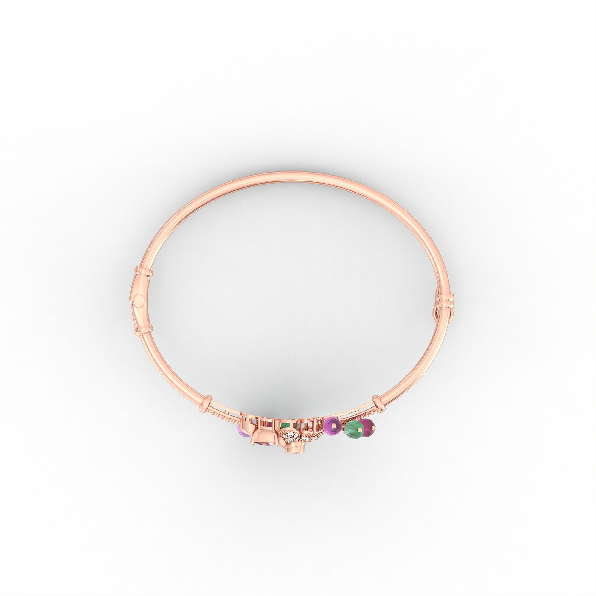 Lab-Grown Diamond Bangle in 18K Rose Gold – 0.06 Ct, 30 Diamonds thumbnail