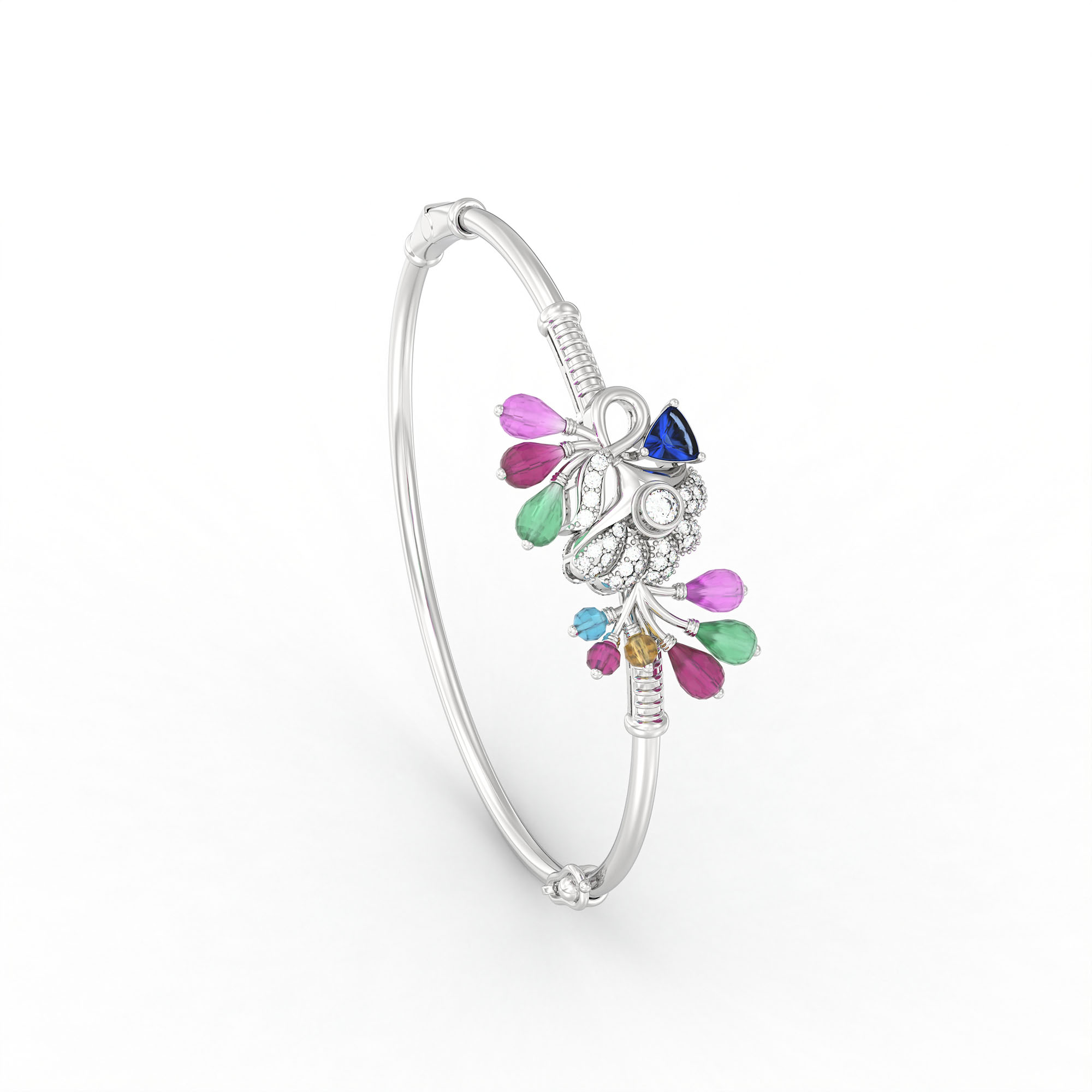Set Diamond Bangle in 18K WhiteGold with Lab grown diamond thumbnail
