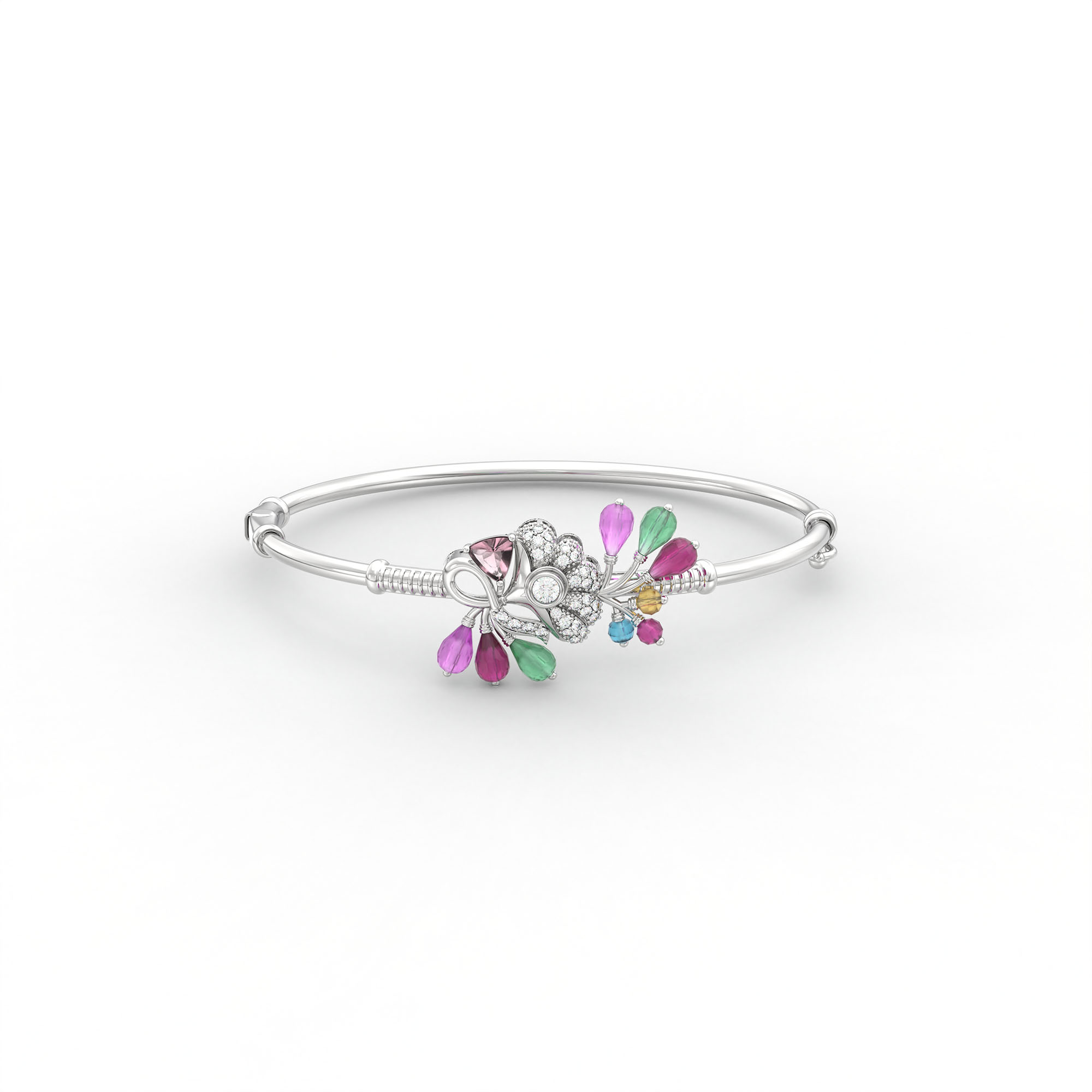 Set Diamond Bangle in 18K WhiteGold with Lab grown diamond thumbnail