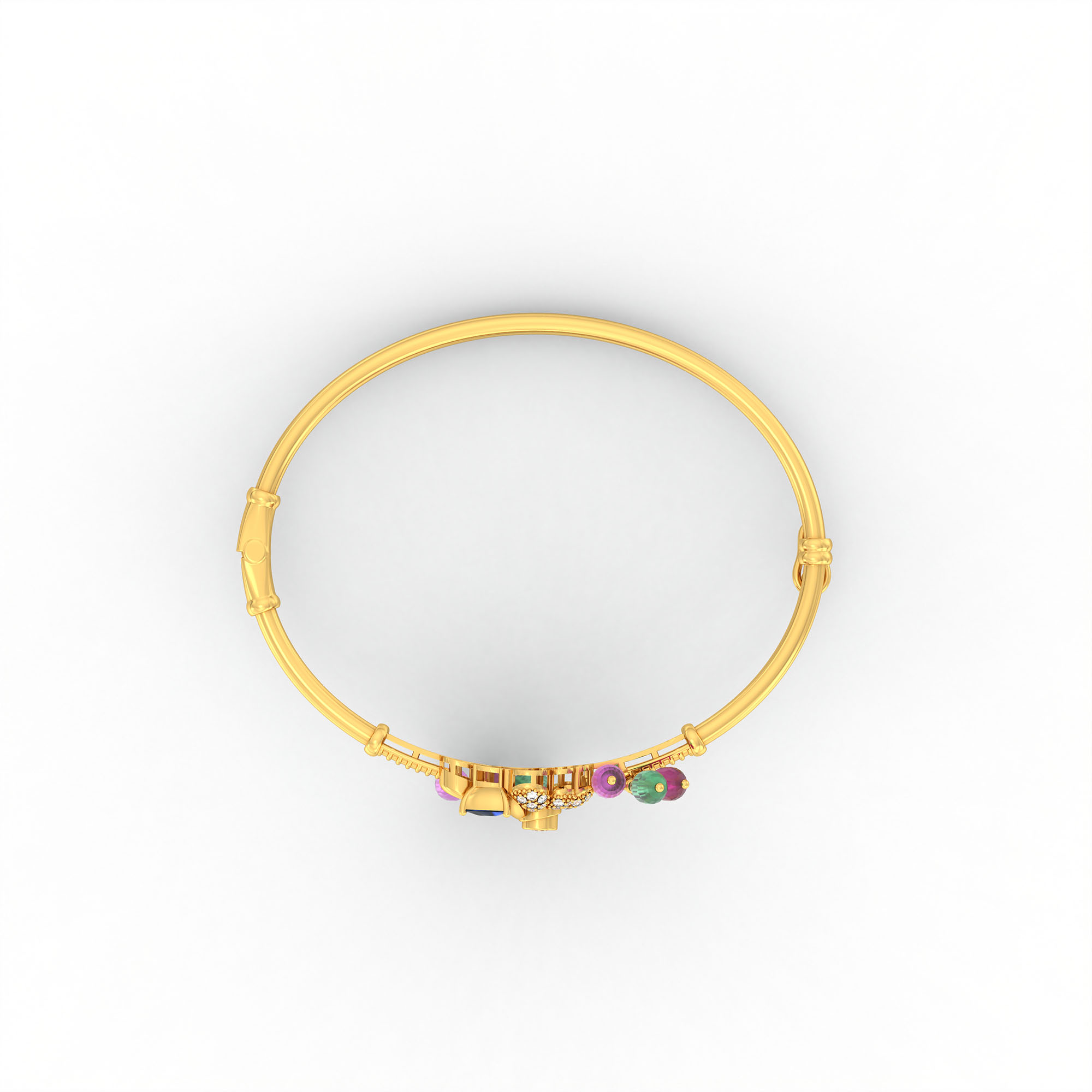 Set Diamond Bangle in 22K Yellow Gold with Lab grown diamond thumbnail