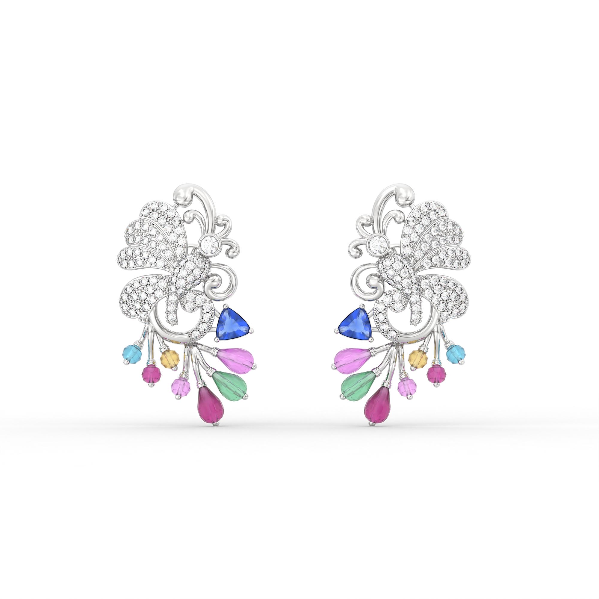 Set Diamond Earring in 18K White Gold with Lab grown diamond thumbnail
