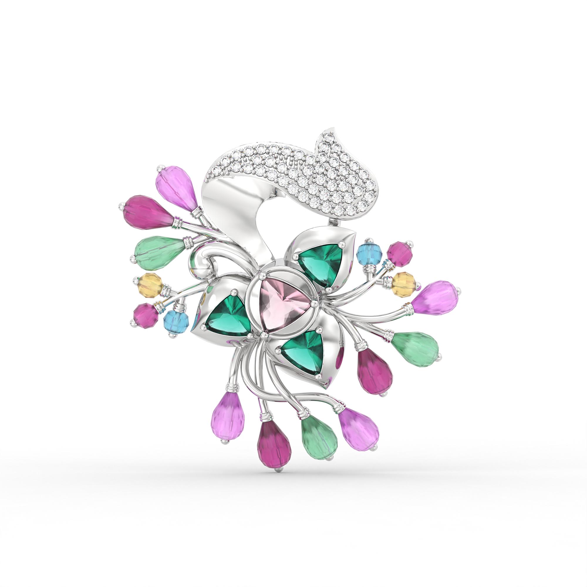 Lab-Grown Diamond Earrings in 18K White Gold – 3 Ct, 98 Diamonds thumbnail