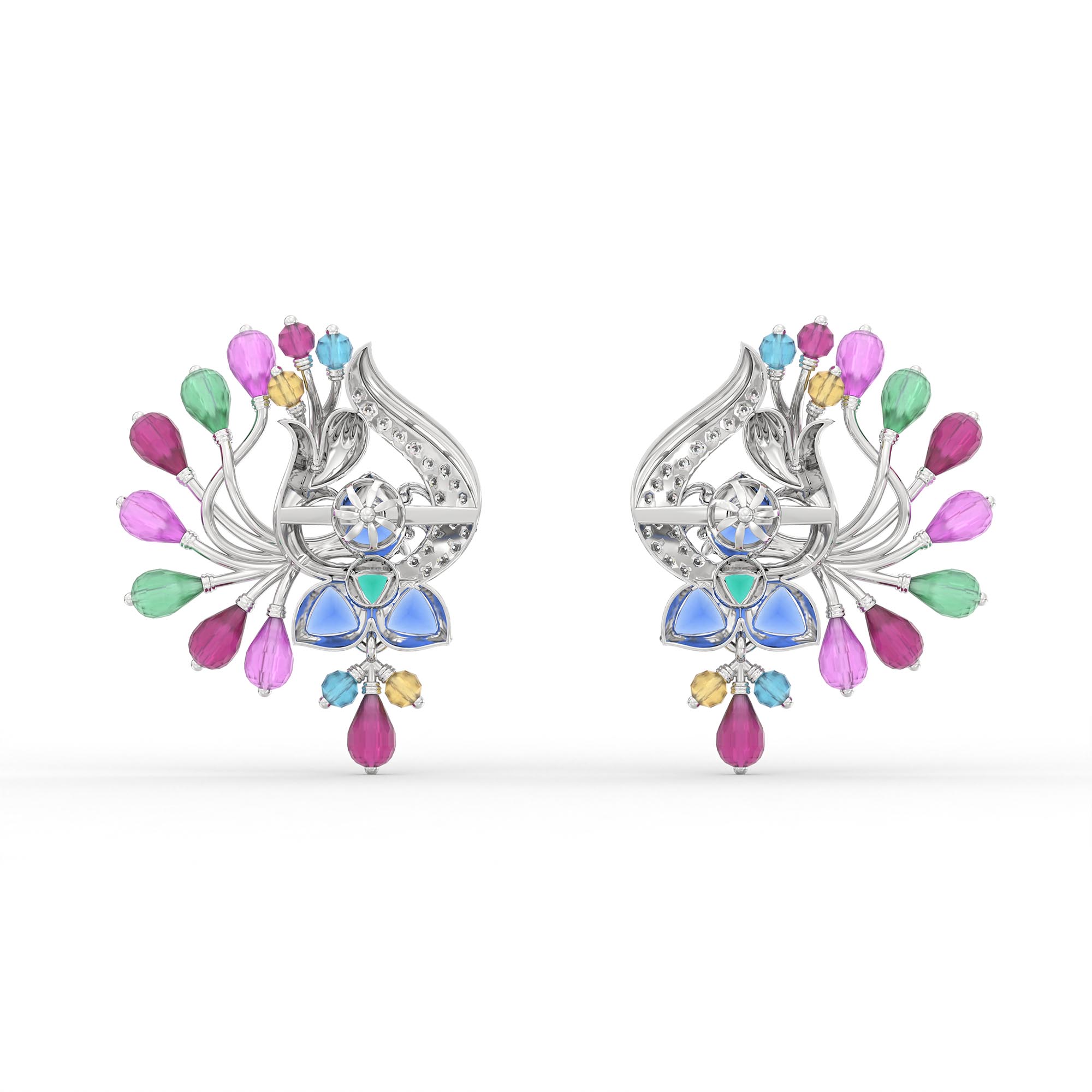 Lab-Grown Diamond Earrings in 18K White Gold – 0.14 Ct, 42 Diamonds thumbnail