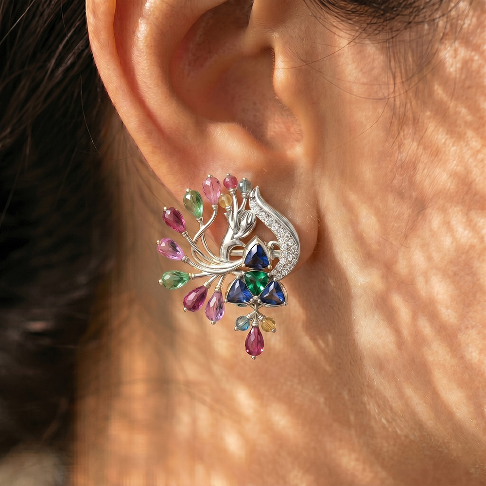 Lab-Grown Diamond Earrings in 18K White Gold – 0.14 Ct, 42 Diamonds thumbnail