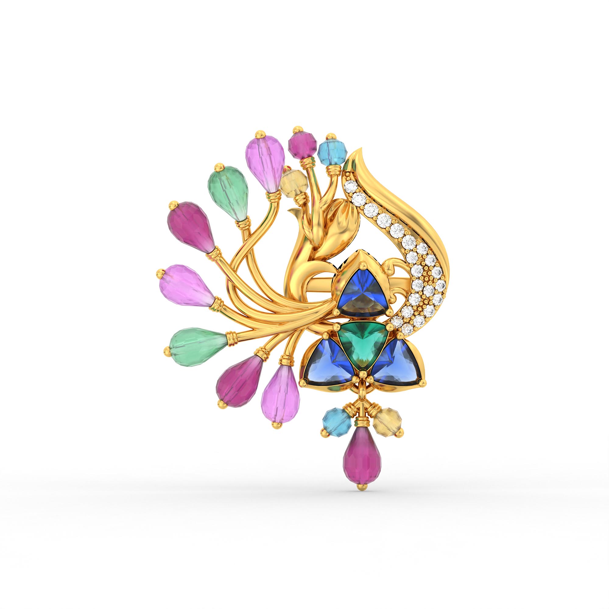 Lab-Grown Diamond Earrings in 22K Yellow Gold – 0.14 Ct, 42 Diamonds thumbnail