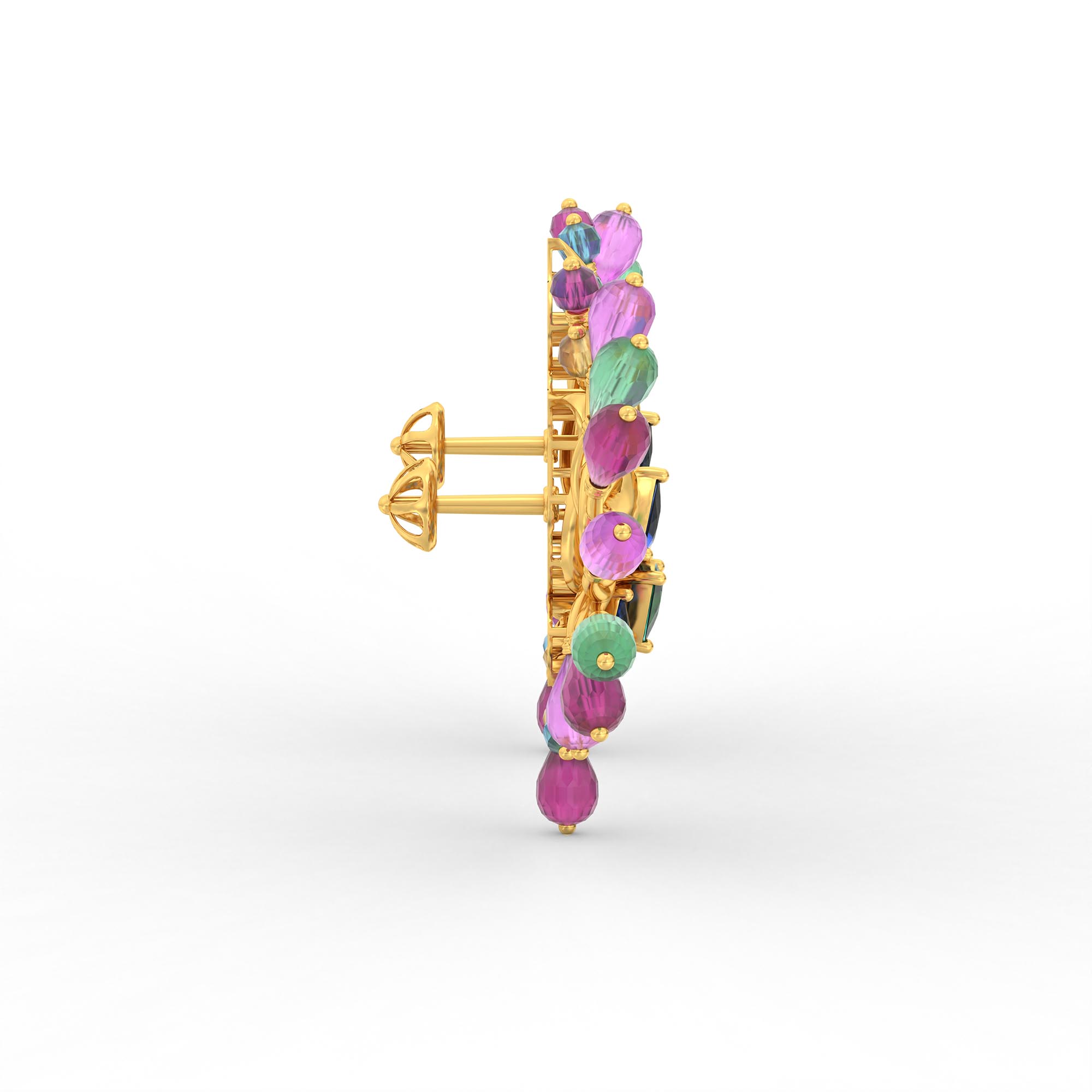 Lab-Grown Diamond Earrings in 22K Yellow Gold – 0.14 Ct, 42 Diamonds thumbnail
