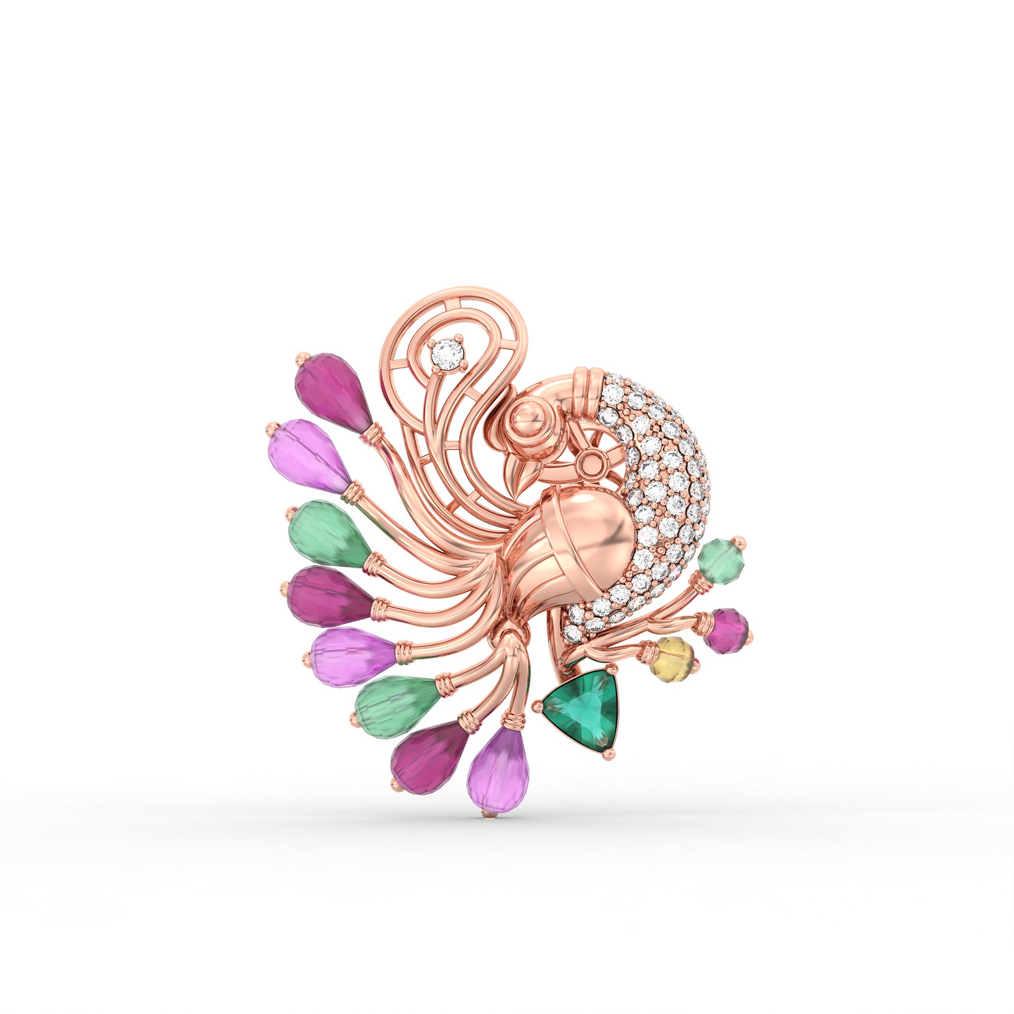 Lab-Grown Diamond Earrings in 18K Rose Gold – 0.48 Ct, 96 Diamonds thumbnail