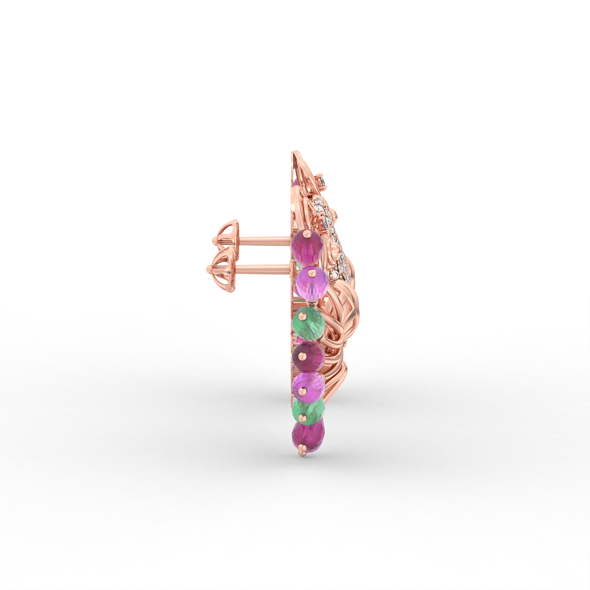 Lab-Grown Diamond Earrings in 18K Rose Gold – 0.48 Ct, 96 Diamonds thumbnail