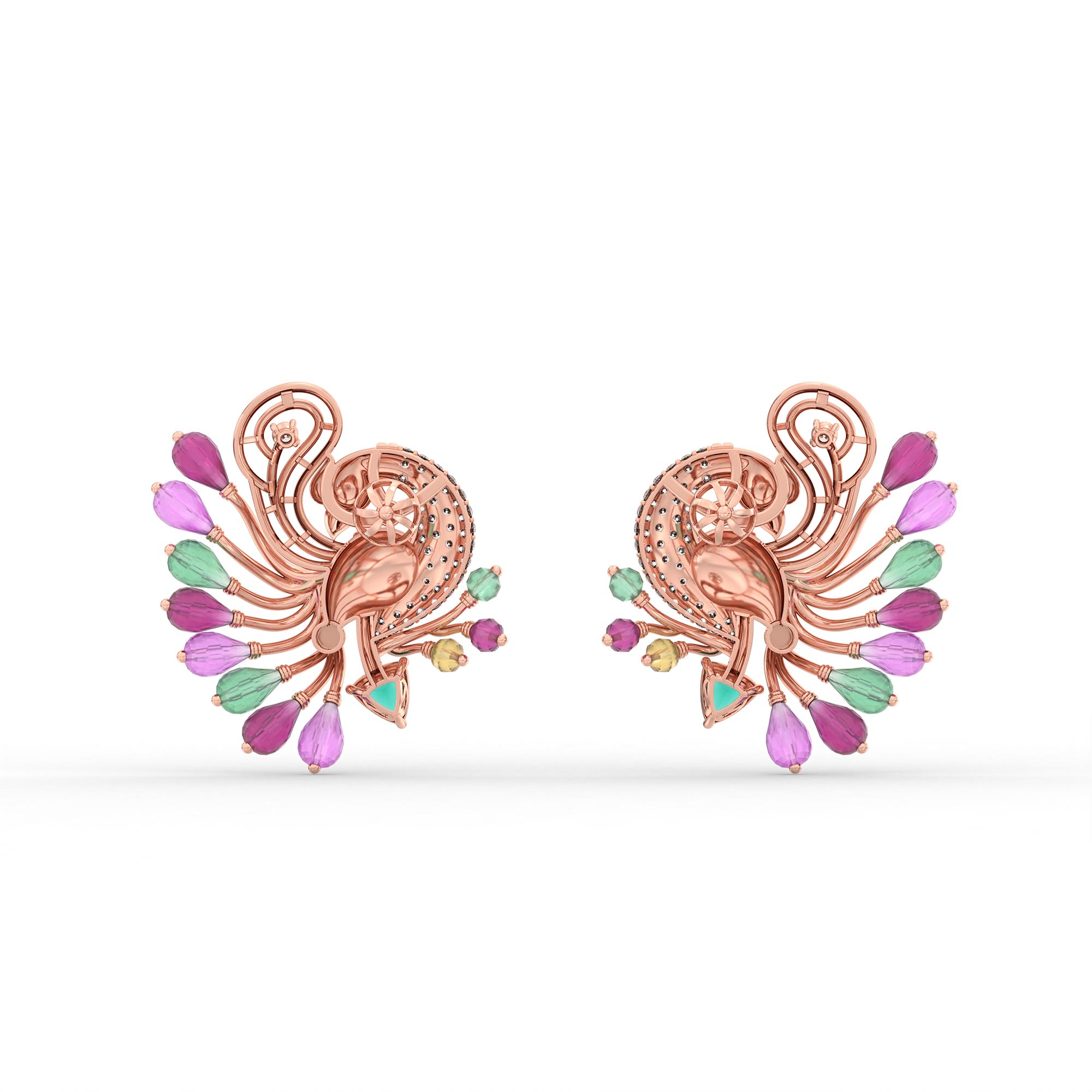 Lab-Grown Diamond Earrings in 18K Rose Gold – 0.48 Ct, 96 Diamonds thumbnail