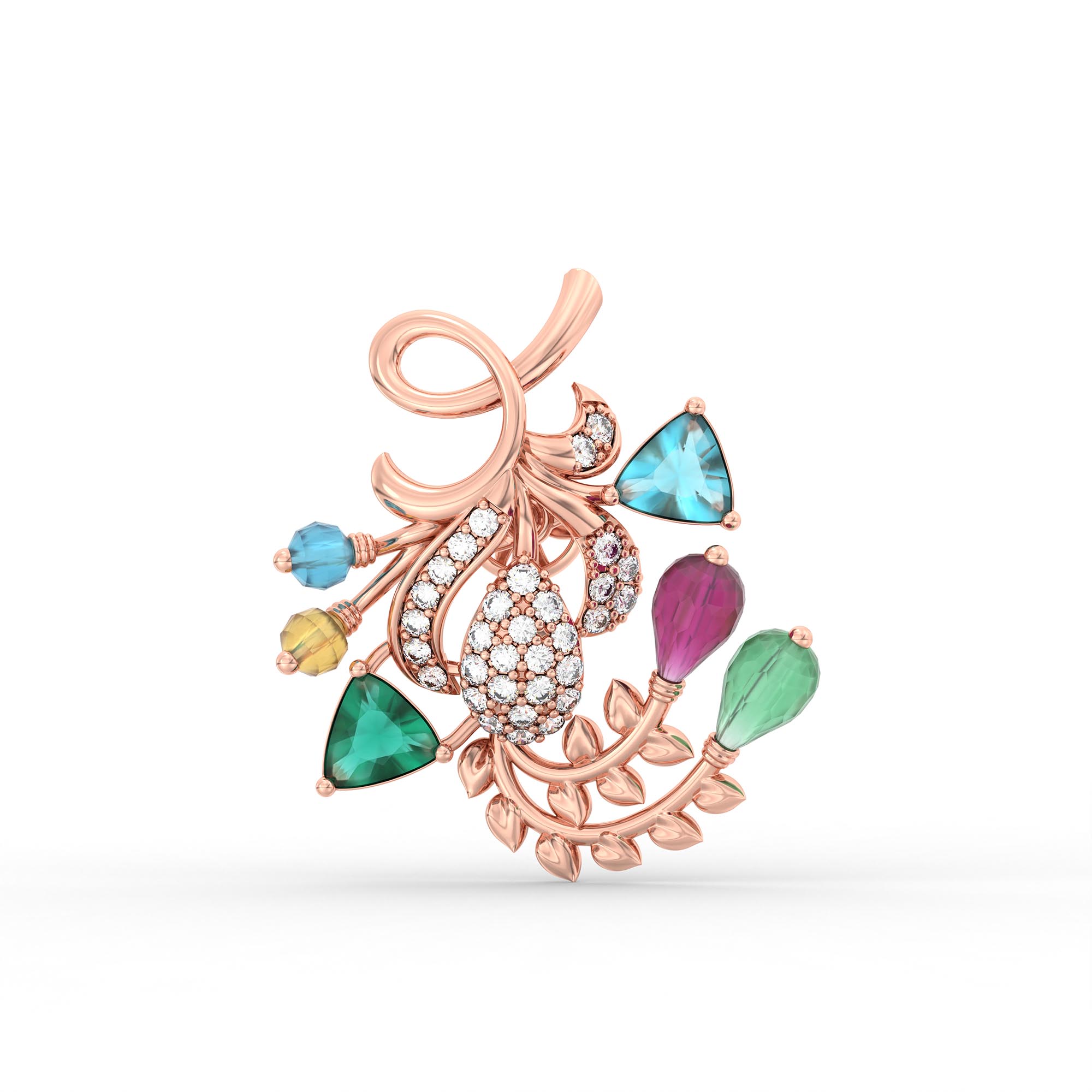 Lab-Grown Diamond Earrings in 18K Rose Gold – 0.34 Ct, 64 Diamonds thumbnail