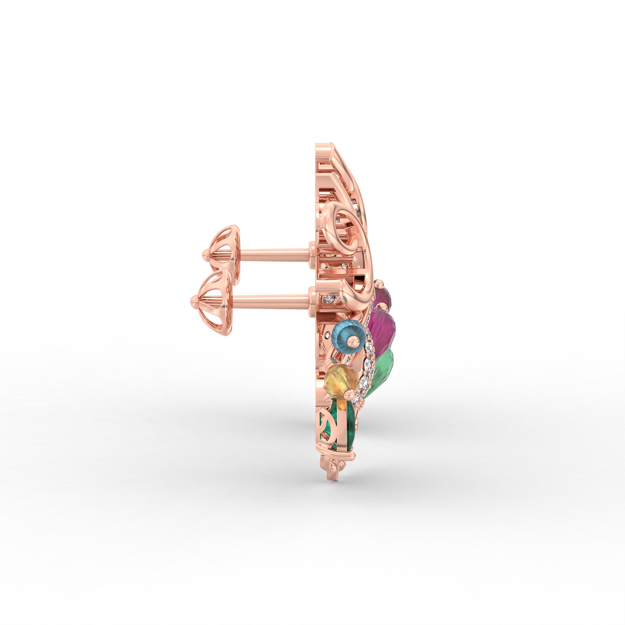 Lab-Grown Diamond Earrings in 18K Rose Gold – 0.34 Ct, 64 Diamonds thumbnail