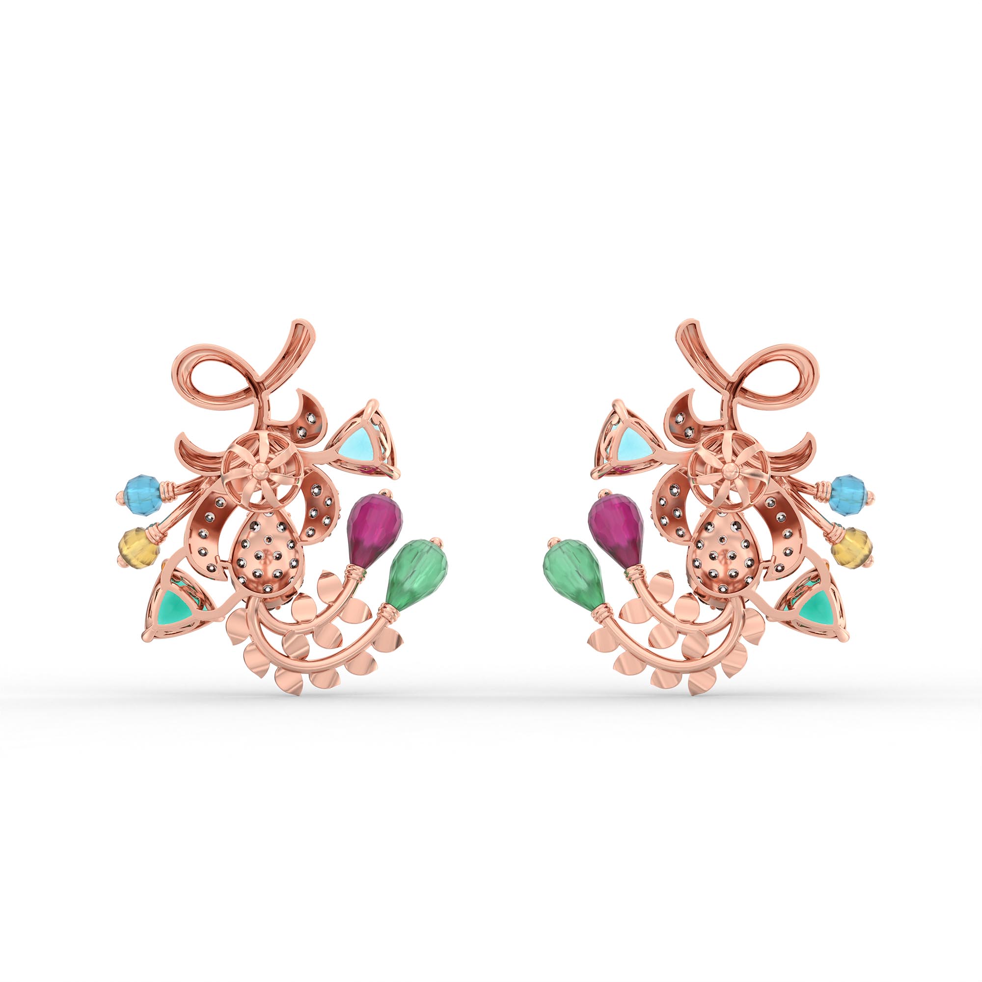 Lab-Grown Diamond Earrings in 18K Rose Gold – 0.34 Ct, 64 Diamonds thumbnail