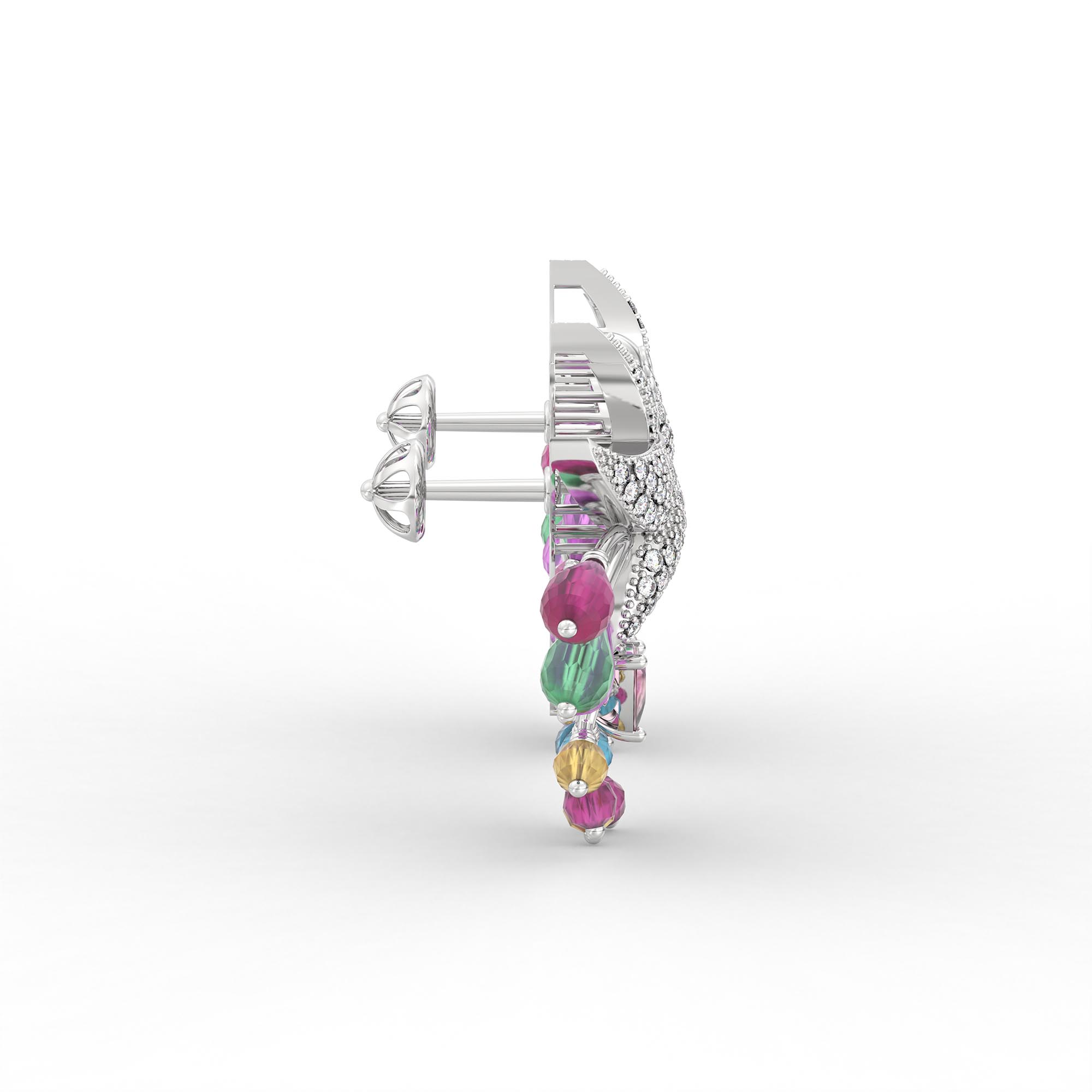 Lab-Grown Diamond Earrings in 18K White Gold – 0.86 Ct, 88 Diamonds thumbnail