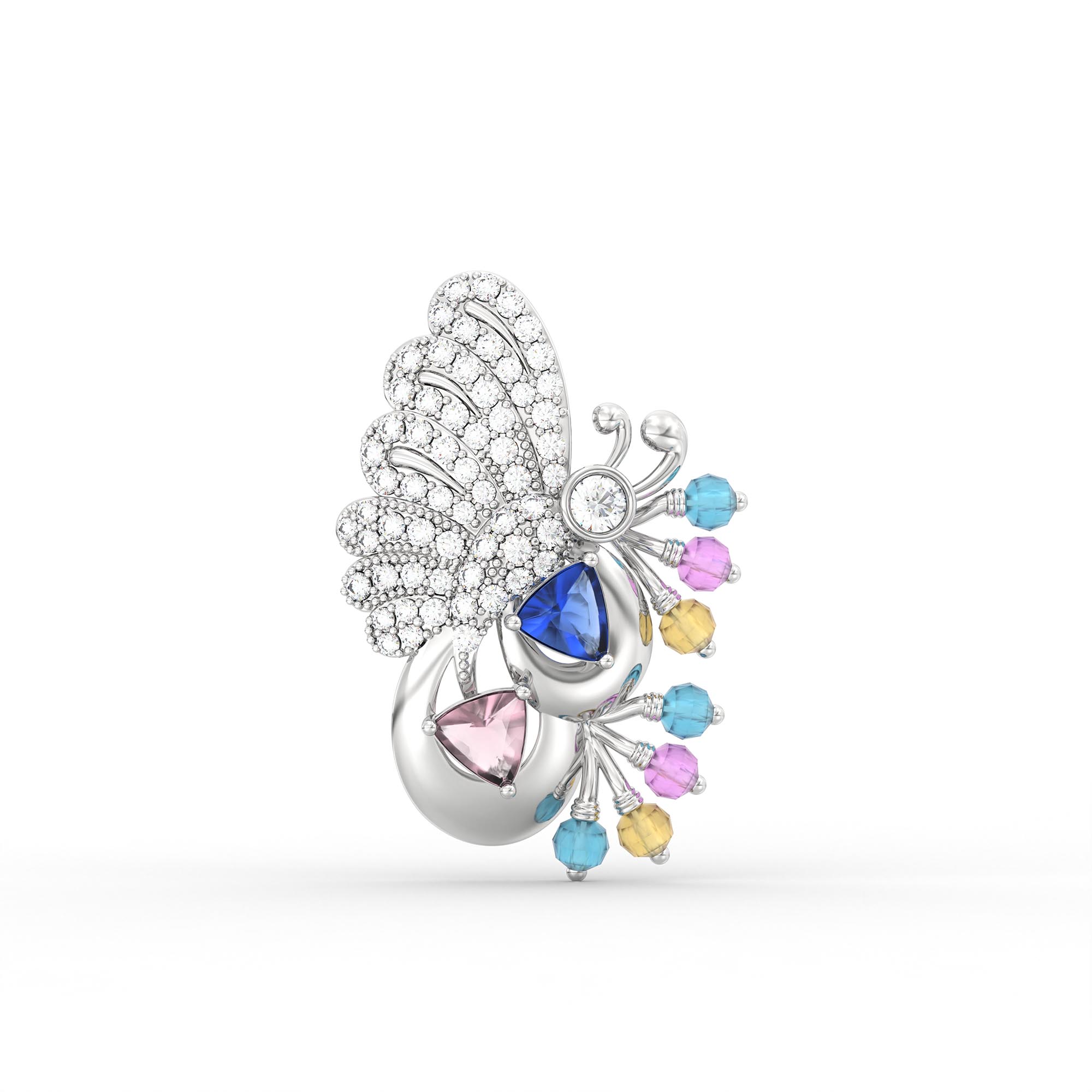 Lab-Grown Diamond Earrings in 18K White Gold – 1.2 Ct, 124 Diamonds thumbnail