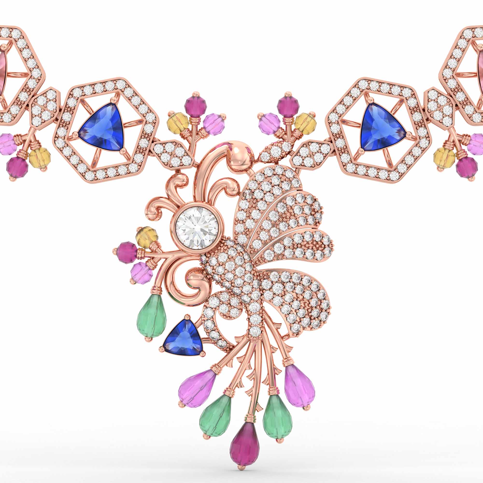 Lab-Grown Diamond Necklace in 18K Rose Gold – 4.27 Ct, 473 Diamonds thumbnail