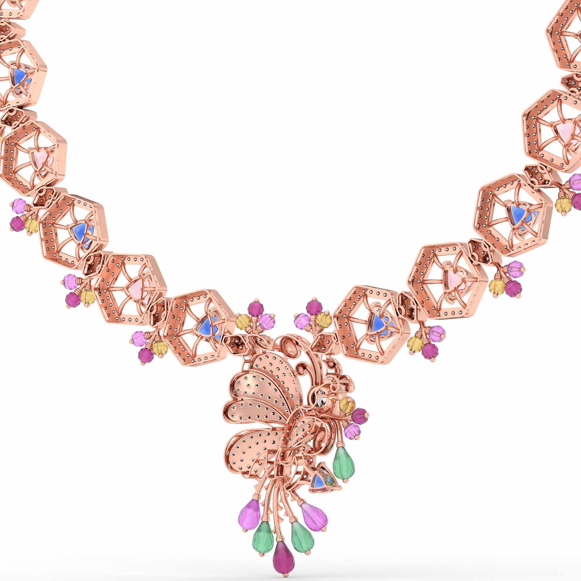 Lab-Grown Diamond Necklace in 18K Rose Gold – 4.27 Ct, 473 Diamonds thumbnail