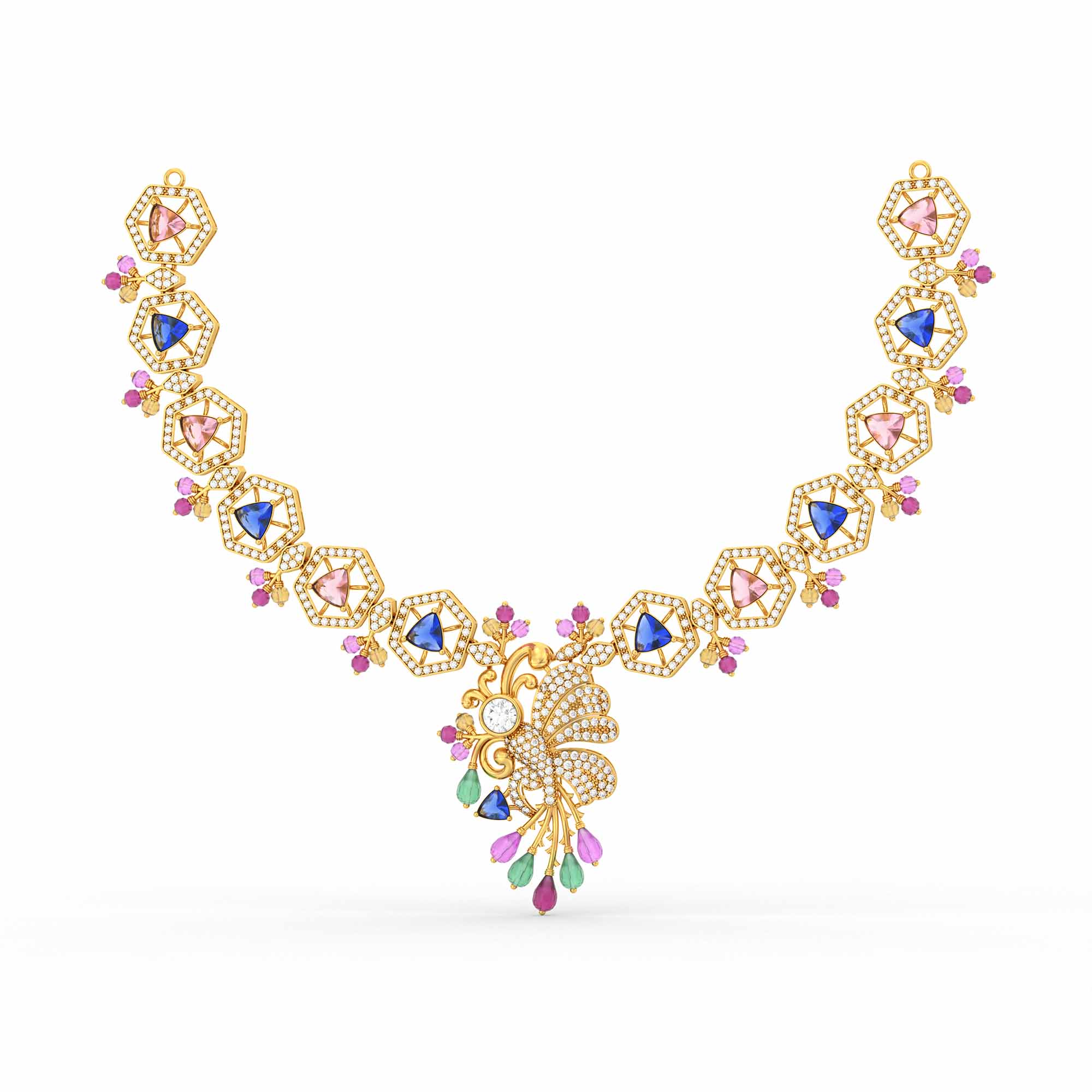 Lab-Grown Diamond Necklace in 22K Yellow Gold – 4.27 Ct, 473 Diamonds thumbnail