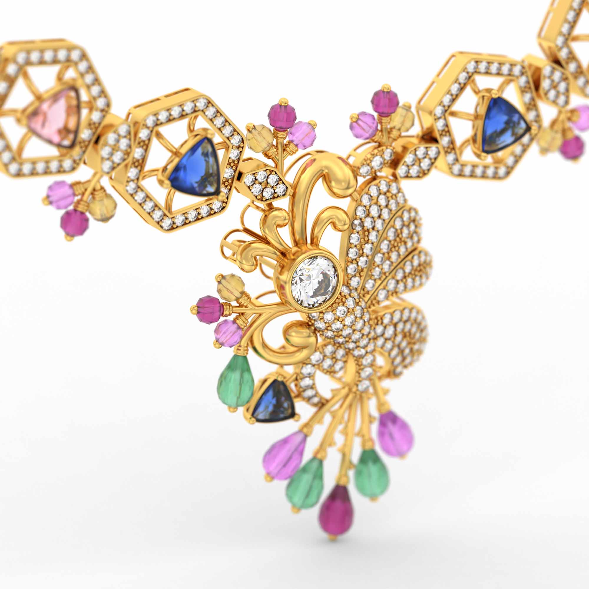 Lab-Grown Diamond Necklace in 22K Yellow Gold – 4.27 Ct, 473 Diamonds thumbnail