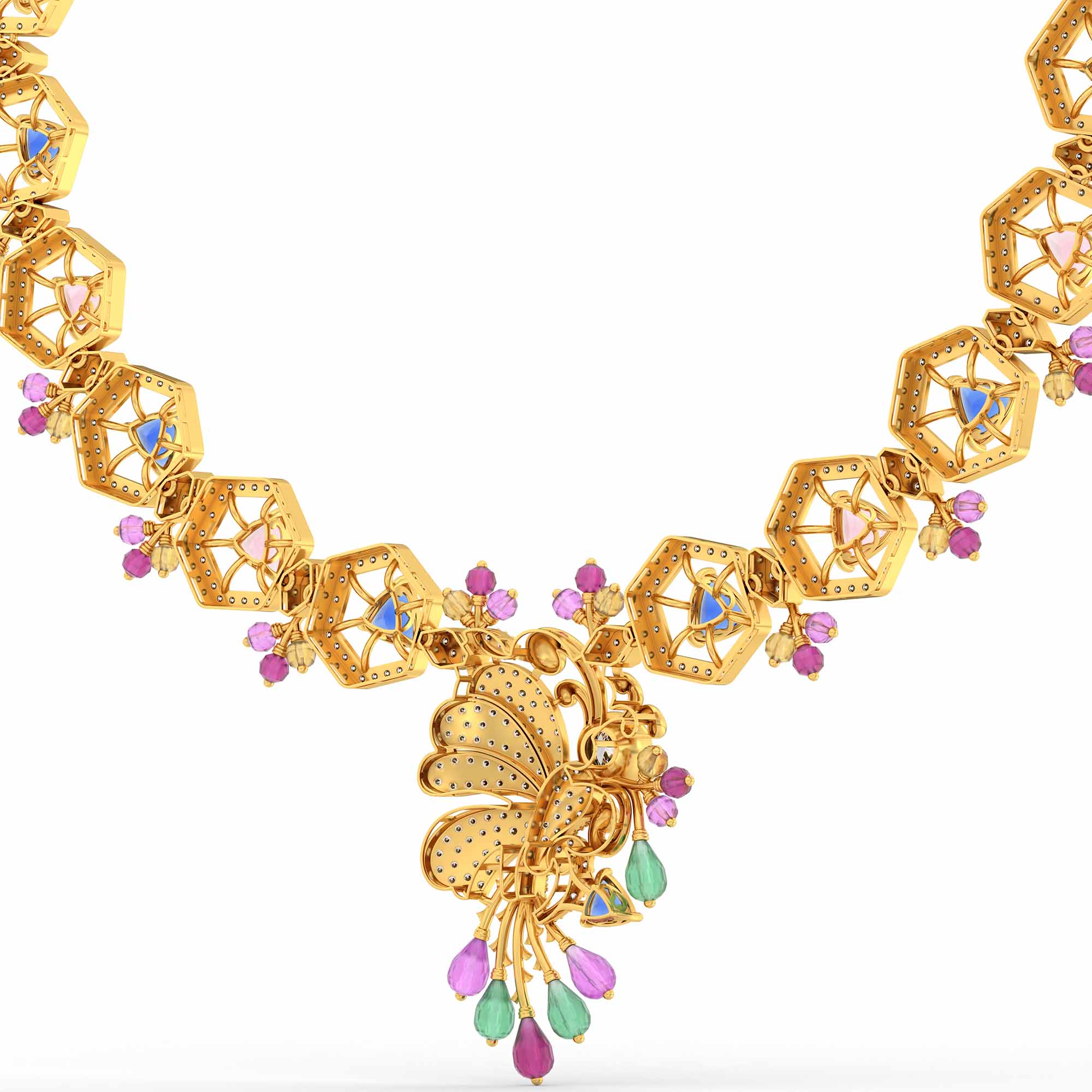 Lab-Grown Diamond Necklace in 22K Yellow Gold – 4.27 Ct, 473 Diamonds thumbnail